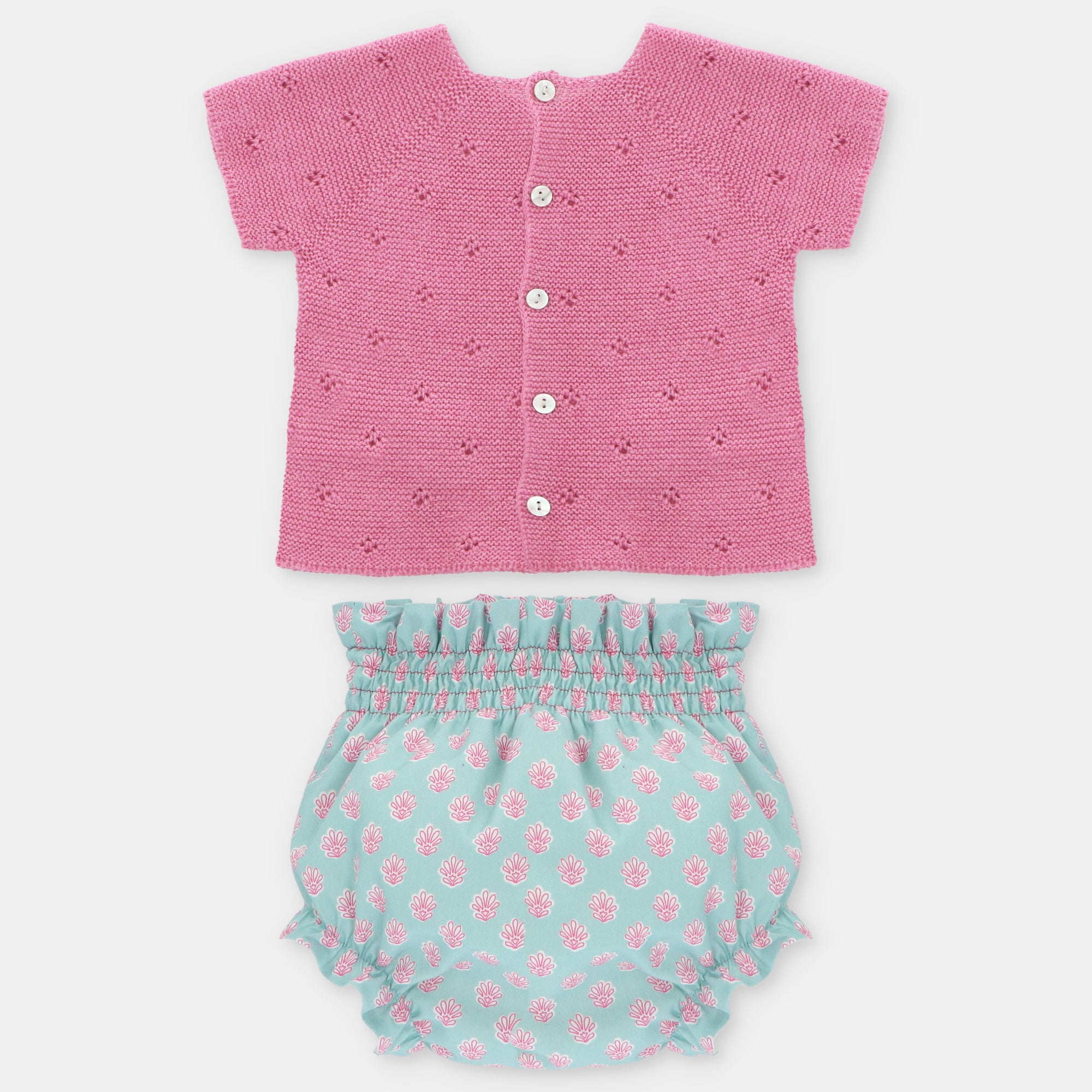 SET SWEATER & NAPPY COVER KNIT & WOVEN GIRL ALBERTA
