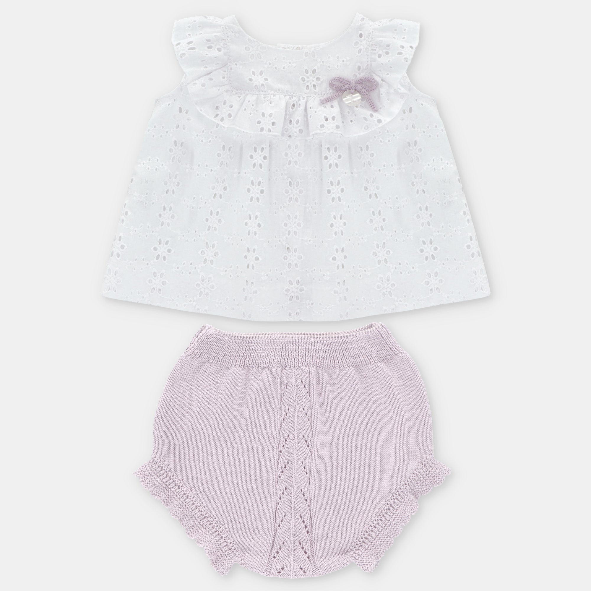 SET BLOUSE & NAPPY COVER KNIT & WOVEN GIRL NIAGARA