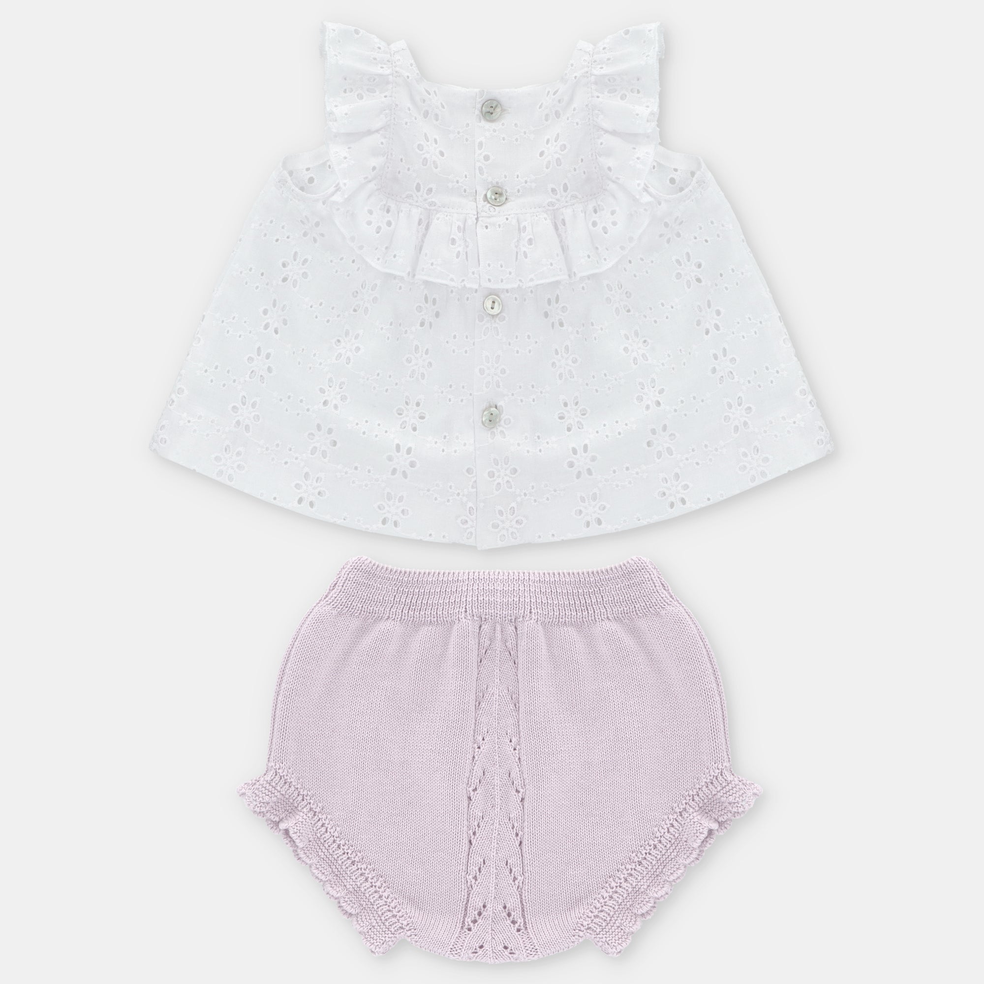 SET BLOUSE & NAPPY COVER KNIT & WOVEN GIRL NIAGARA