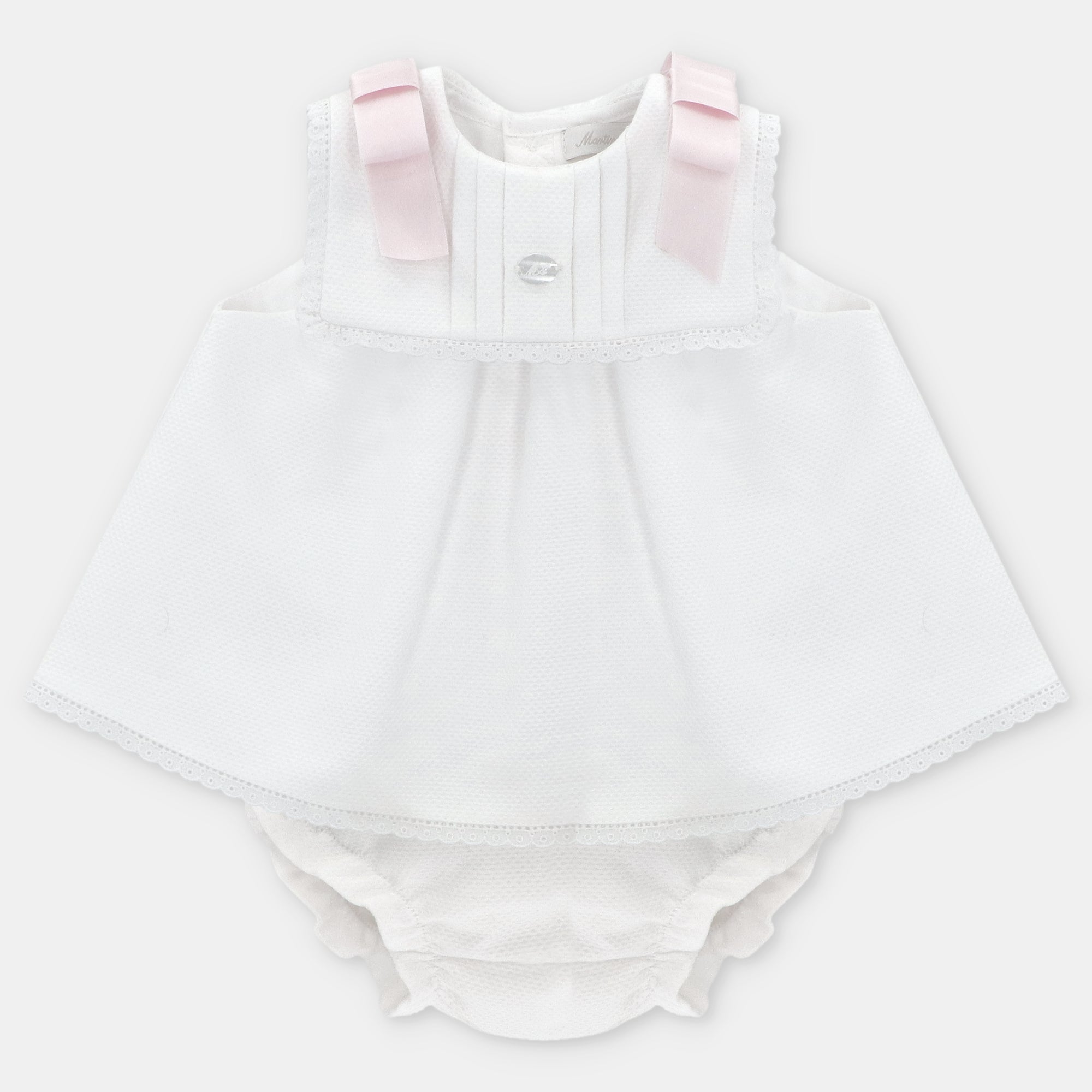 SET DRESS & NAPPY COVER WOVEN GIRL MONTREAL PINK