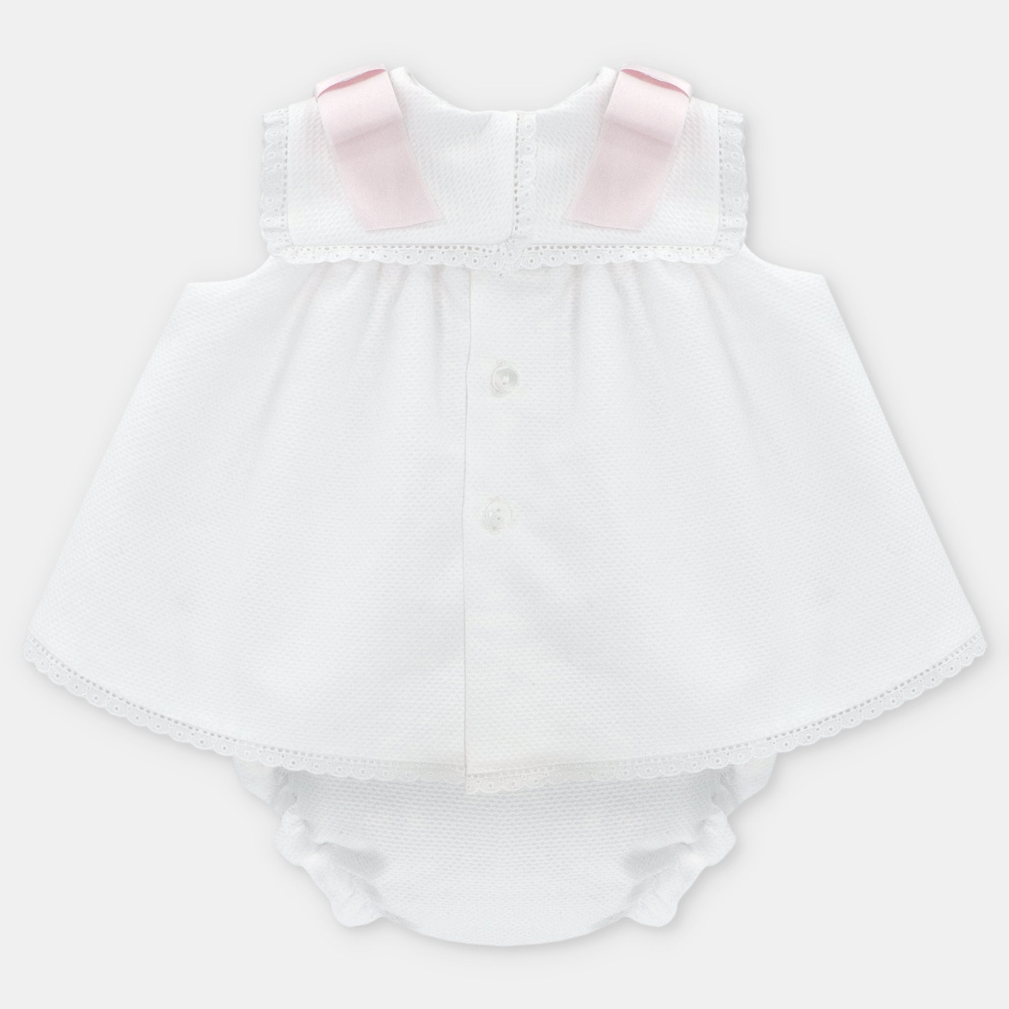 SET DRESS & NAPPY COVER WOVEN GIRL MONTREAL PINK