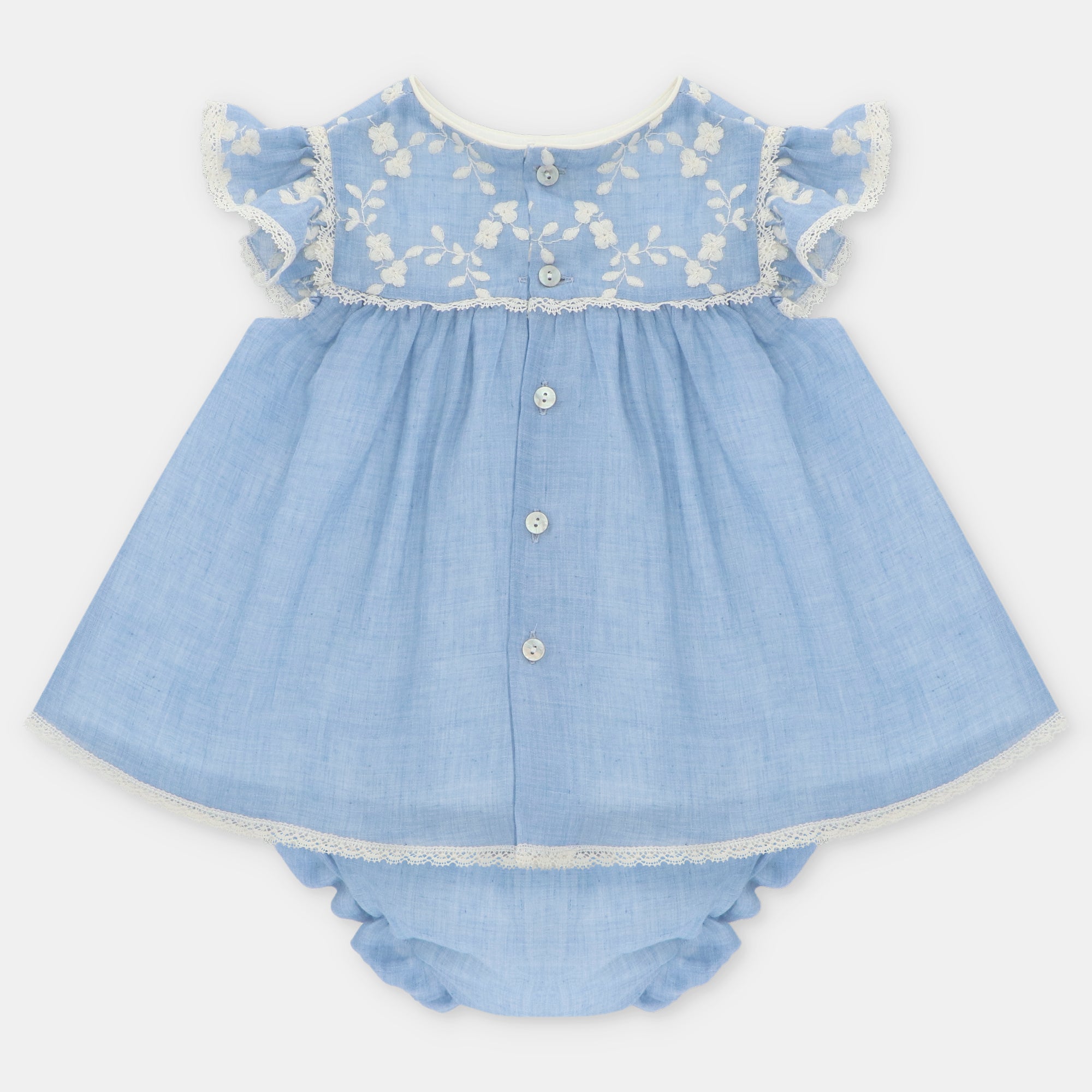 SET DRESS & NAPPY COVER WOVEN GIRL SURREY