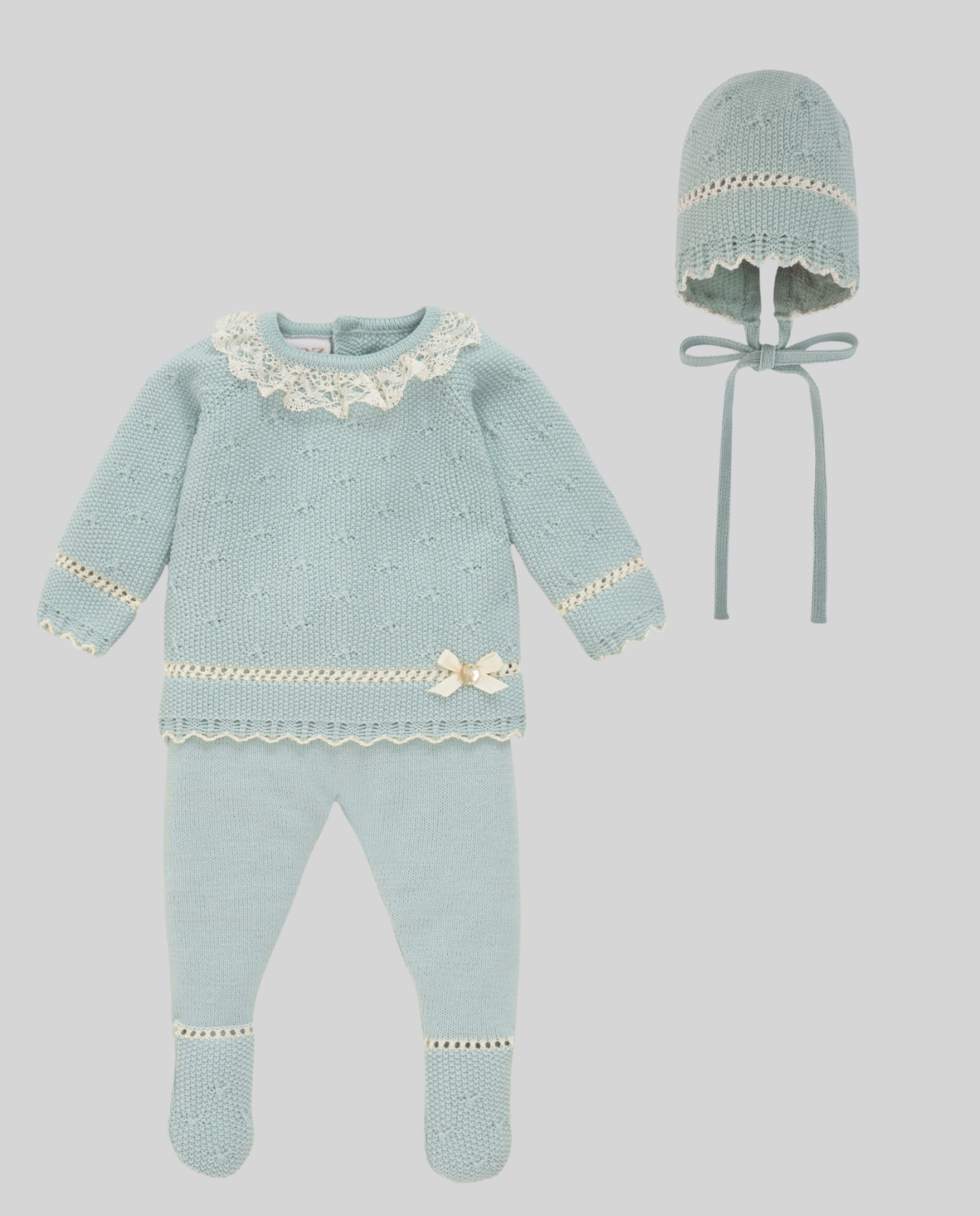 Conjunto Jubon, Polaina y Capota "Semilla"