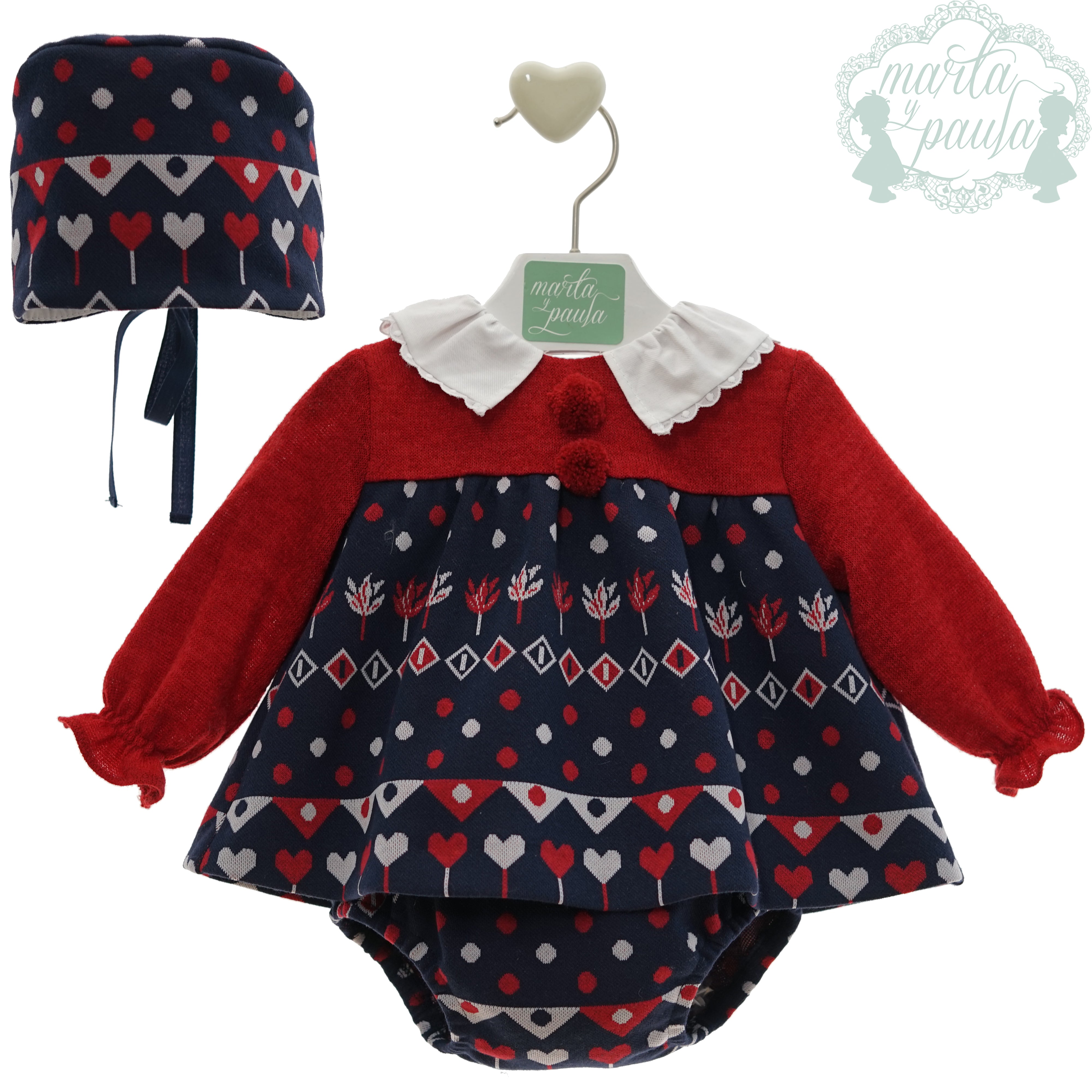 Conjunto con Capota Damasco Niña