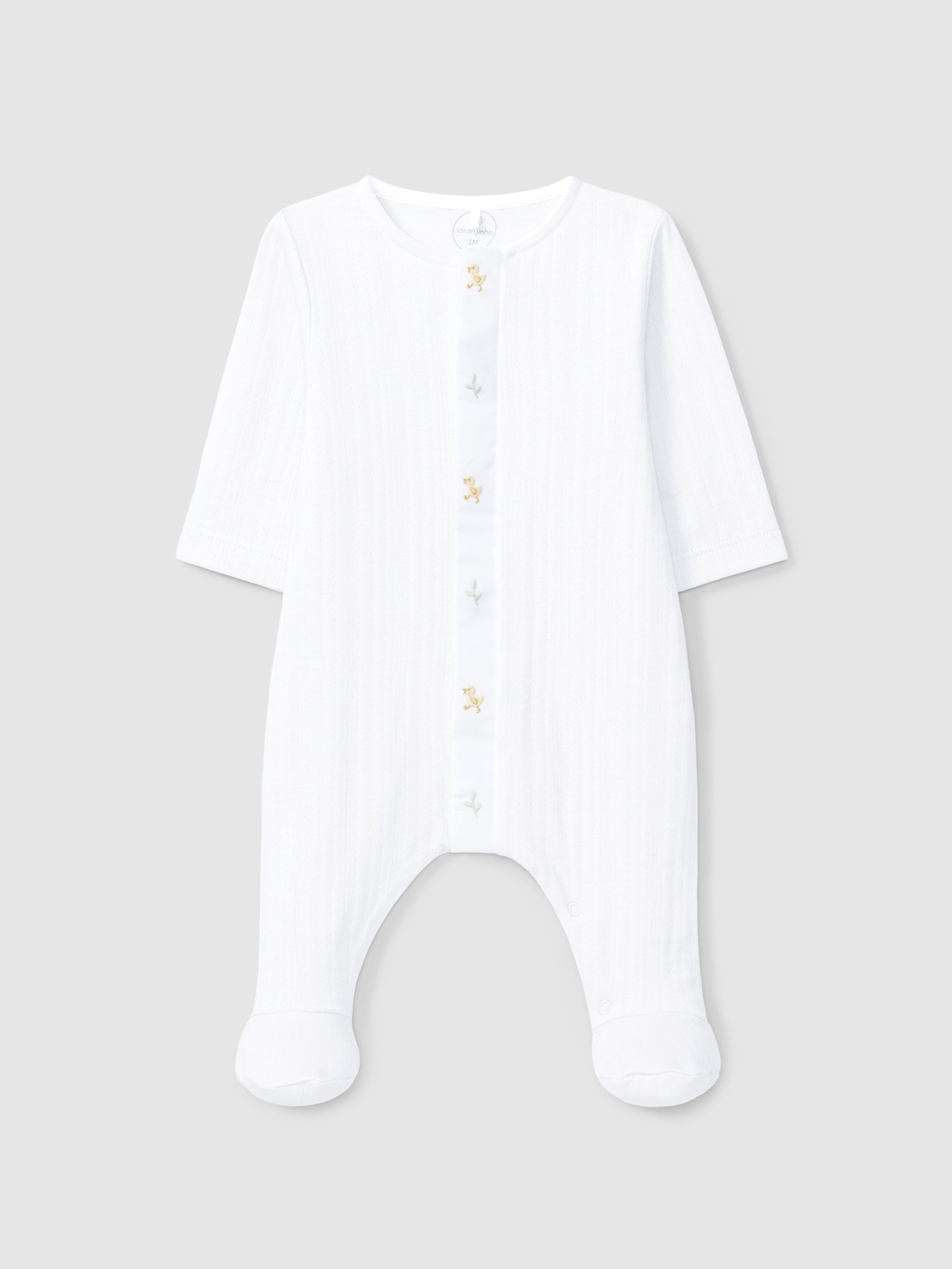 Babygrow in organic cotton with embroidered detail