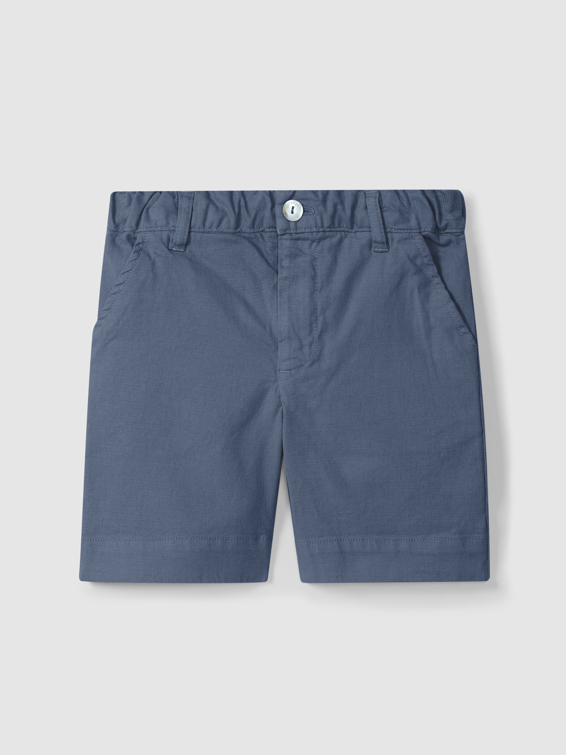 Chic Collection Linen Checkered Shirt and Navy Shorts