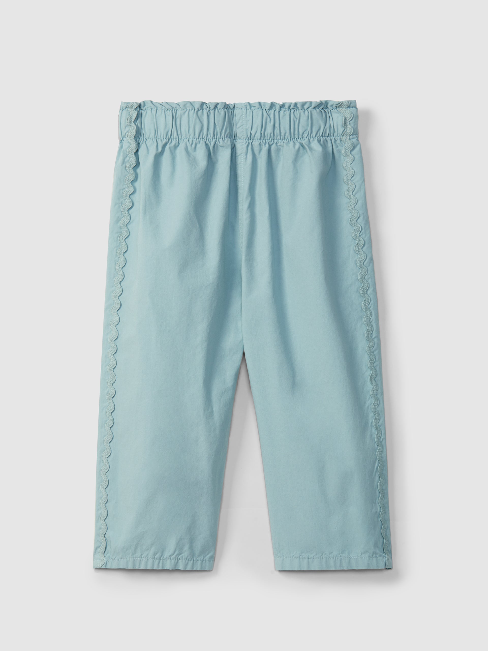 Blouse textured and embroidered cotton and Turquoise Pants