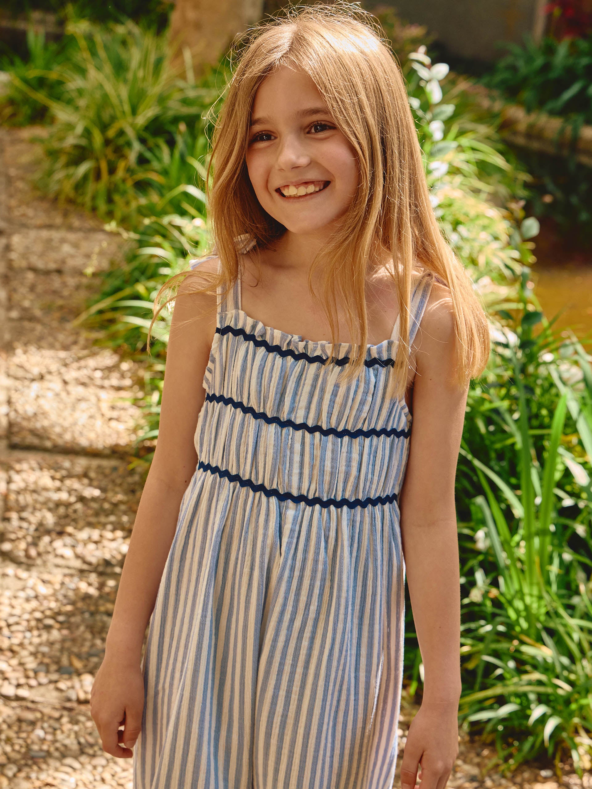 Striped dungarees
