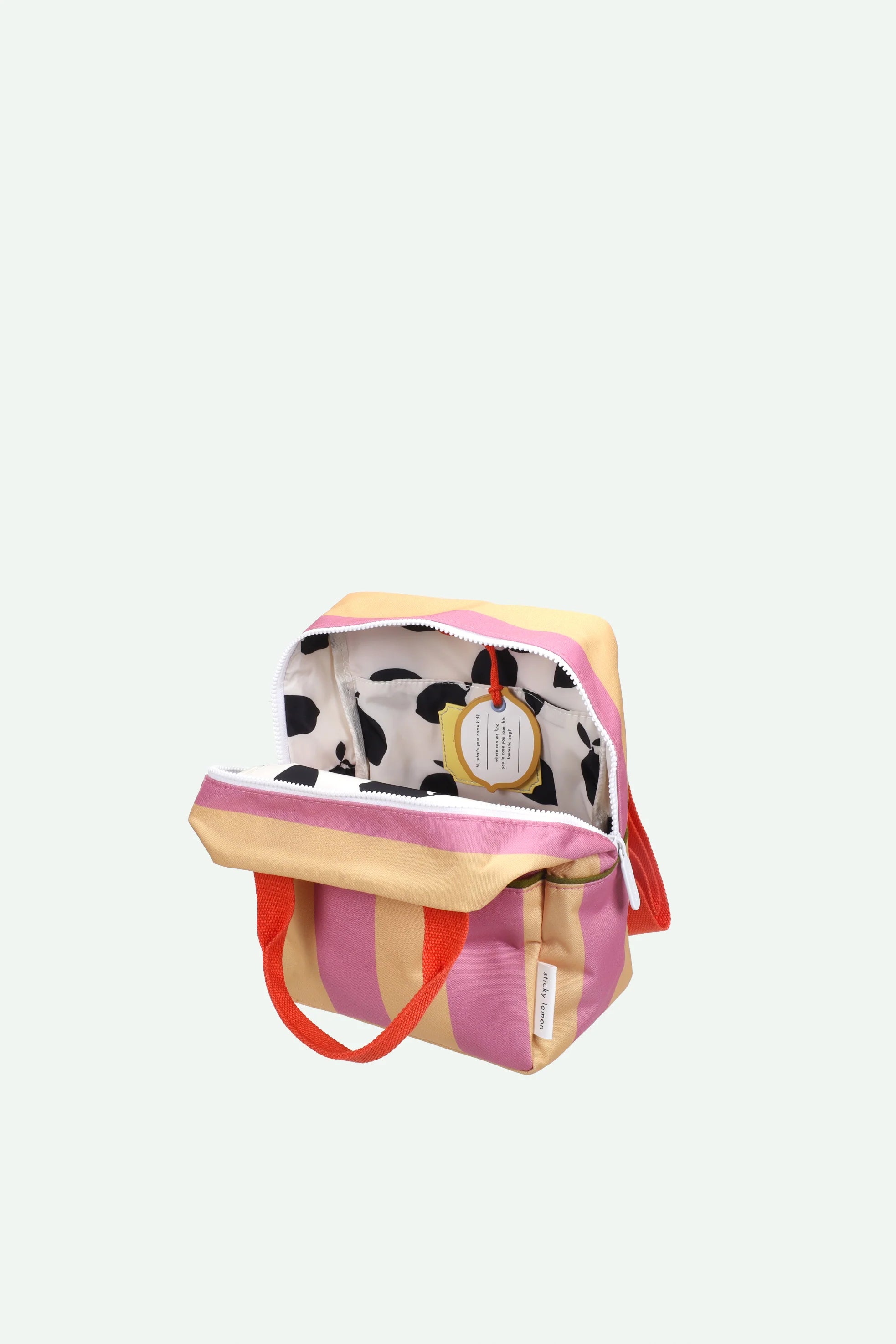 Backpack small stripes rosebay pink + apple juice