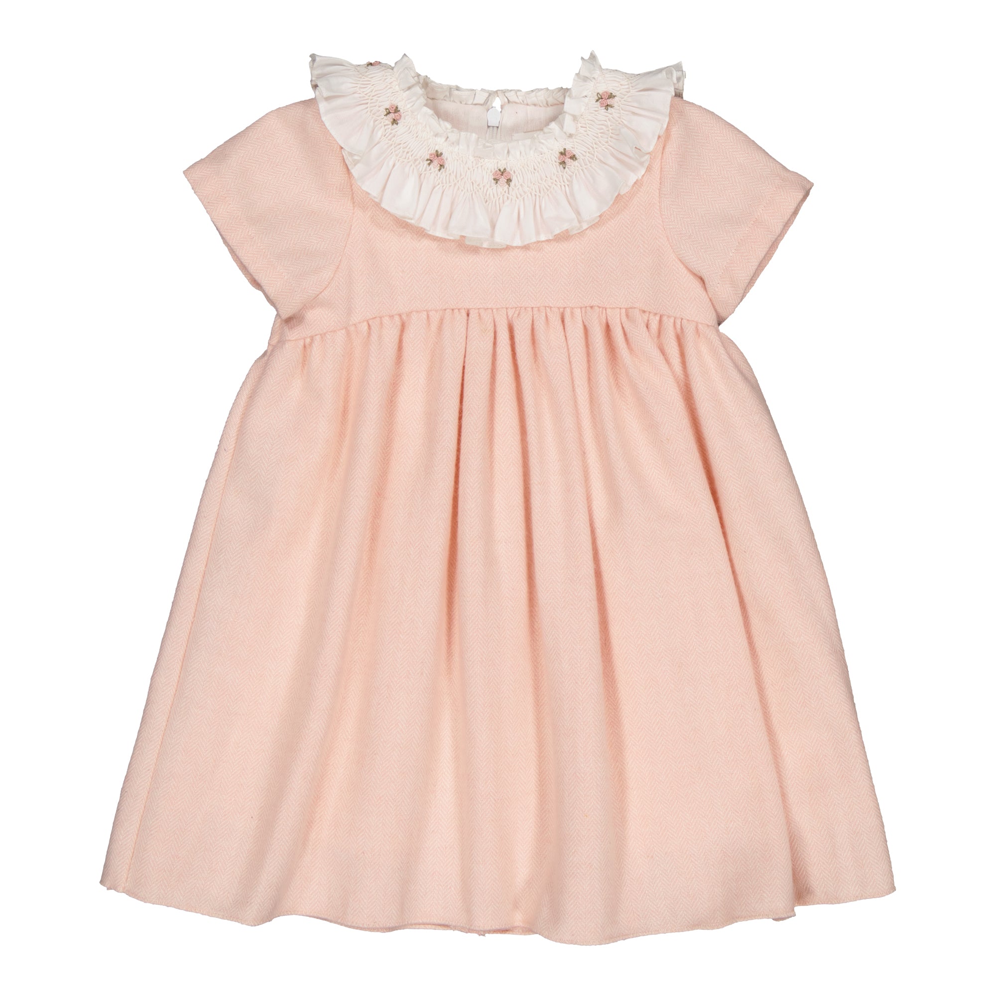 Swann Dress in Ditsy Pink Herringbones