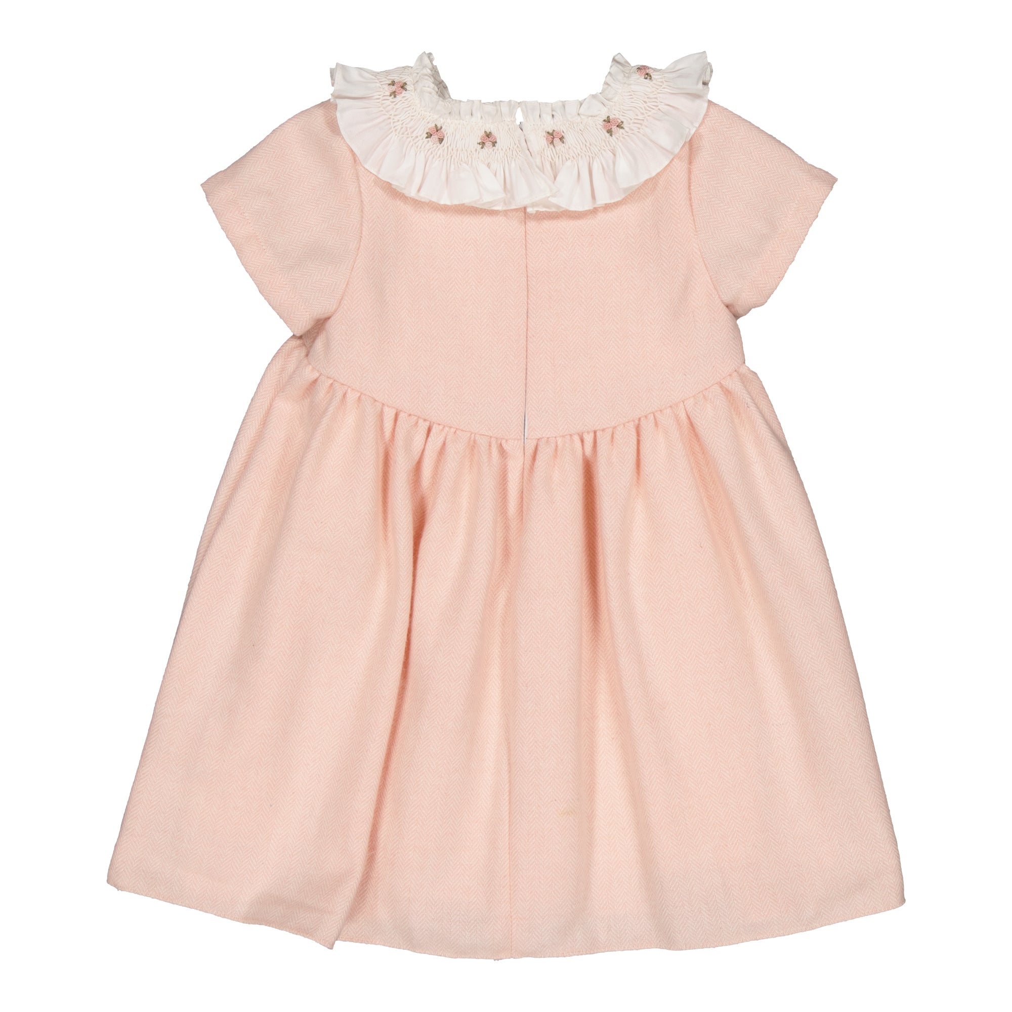 Swann Dress in Ditsy Pink Herringbones