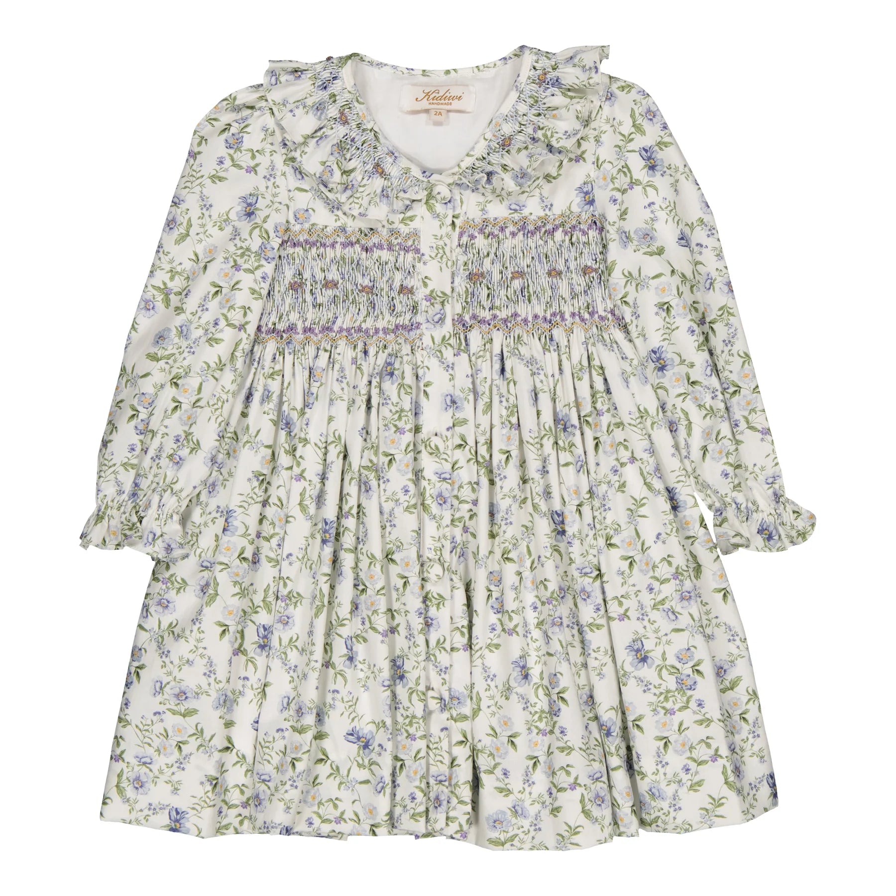 Adeline Dress in Romantic Print with Blue Flowers