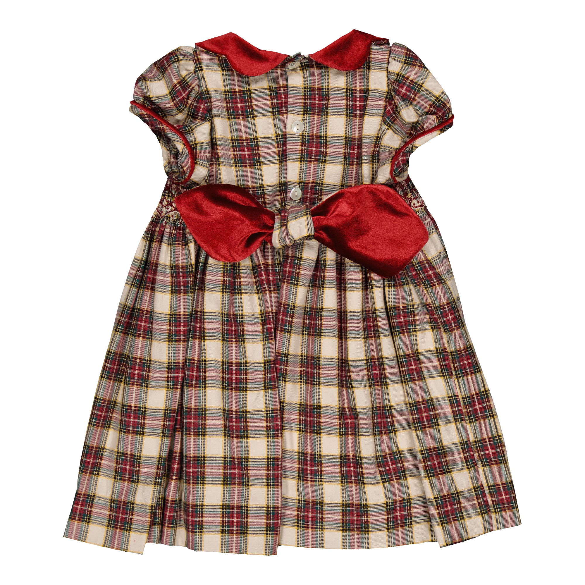 Risette Dress in Ditsy Red Tartan