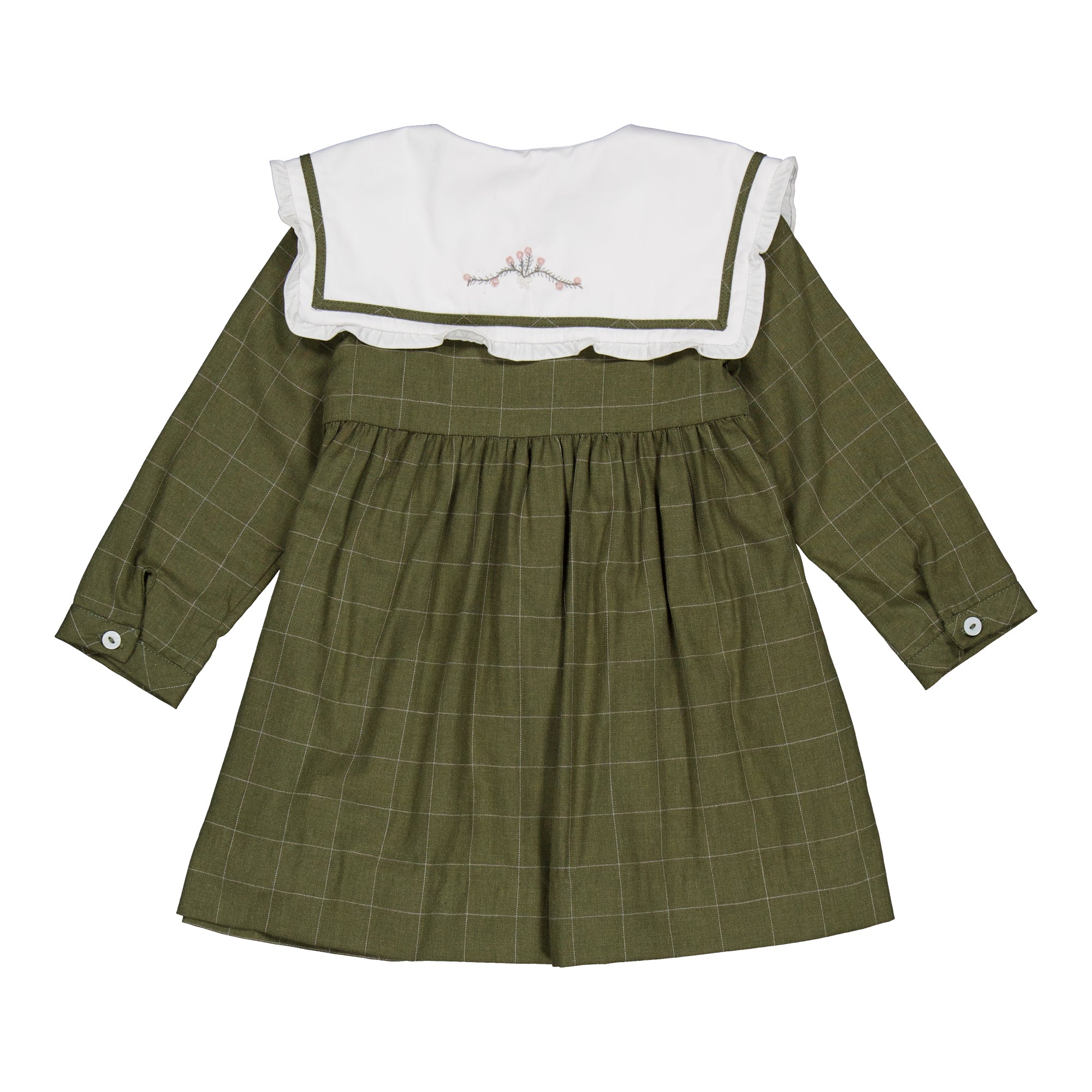 Paola, dress, in Kaki checks