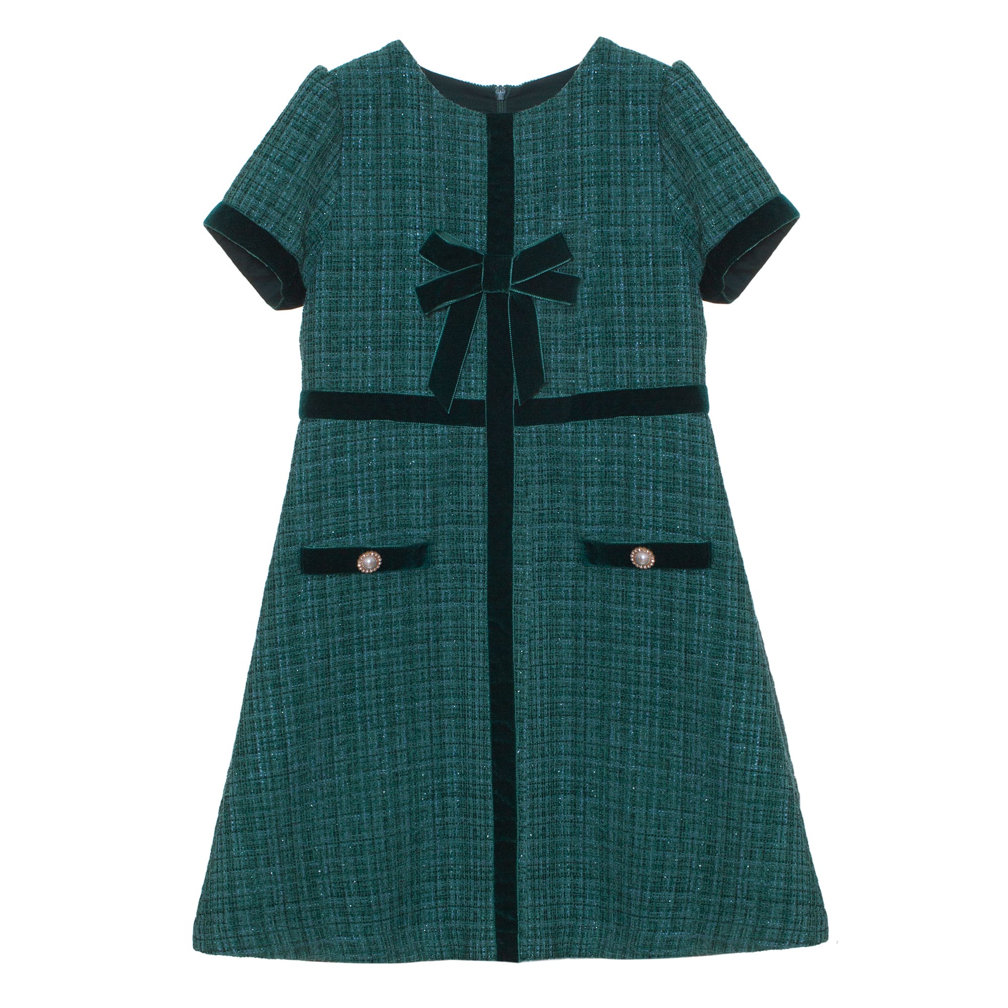 Emerald Woven Girl Dress