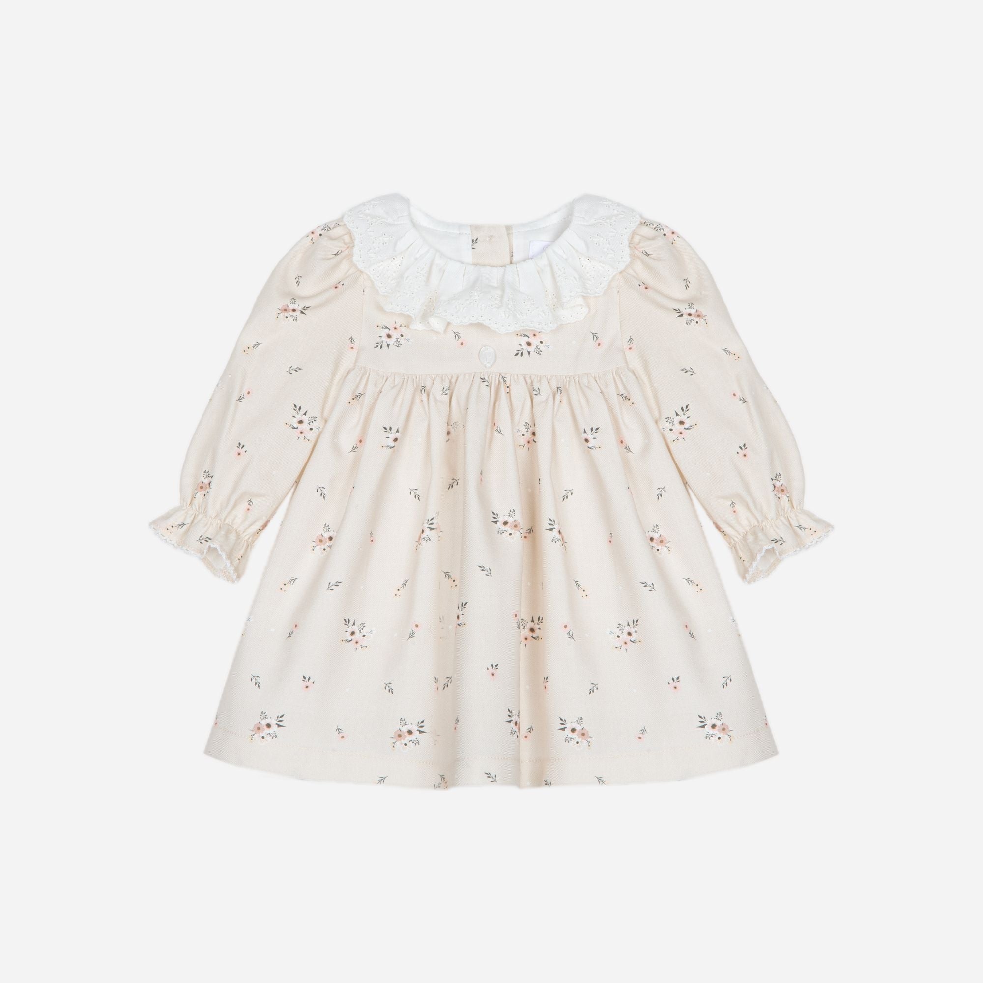 PTI25 Woven Baby Dress in Beige Florals