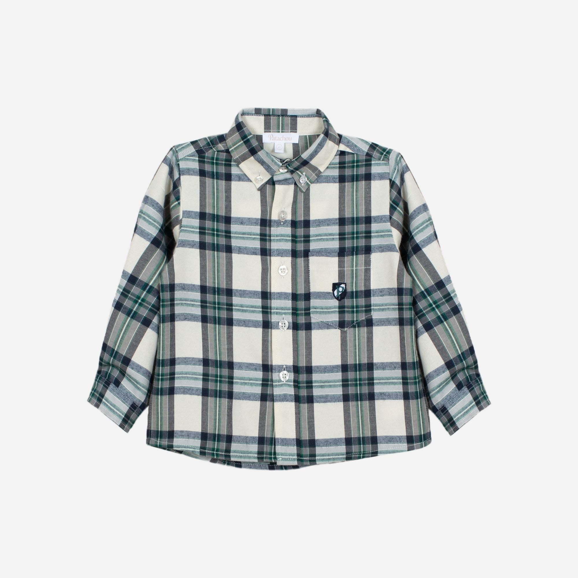 Boy Emerald Checkered Shirt and Pant Set