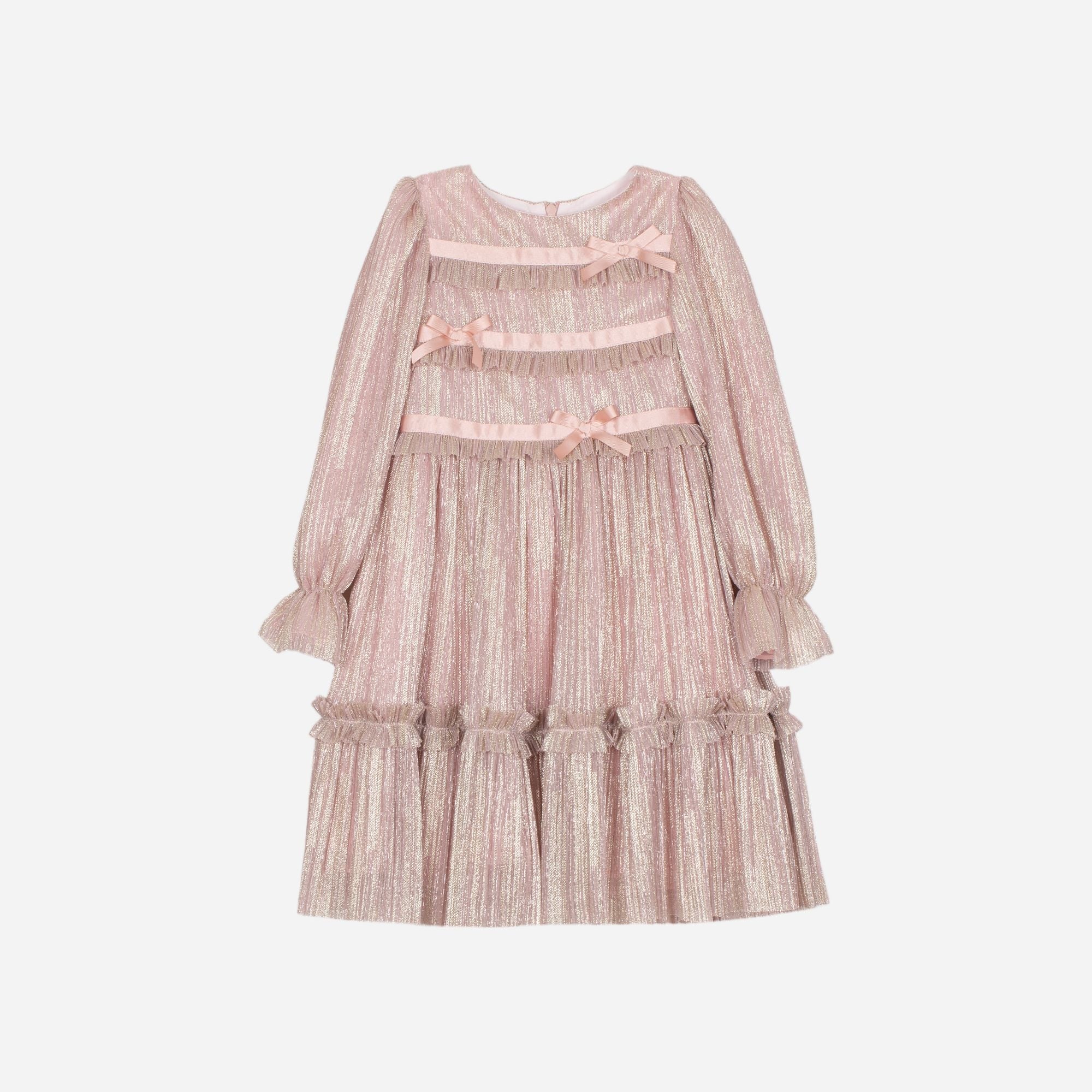 Woven Metallic Dress in Dusty Pink