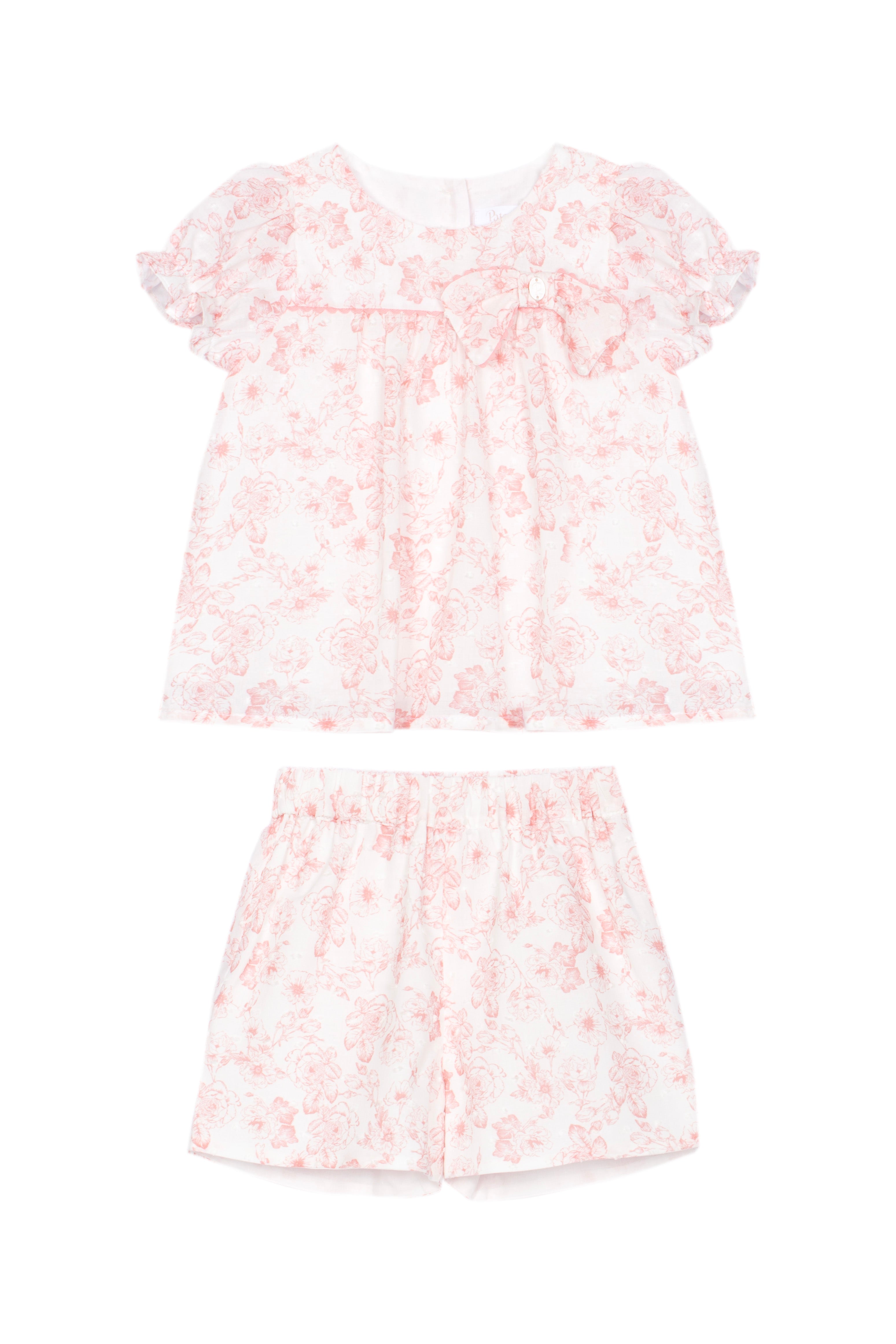 Girl Floral Pink Short Set