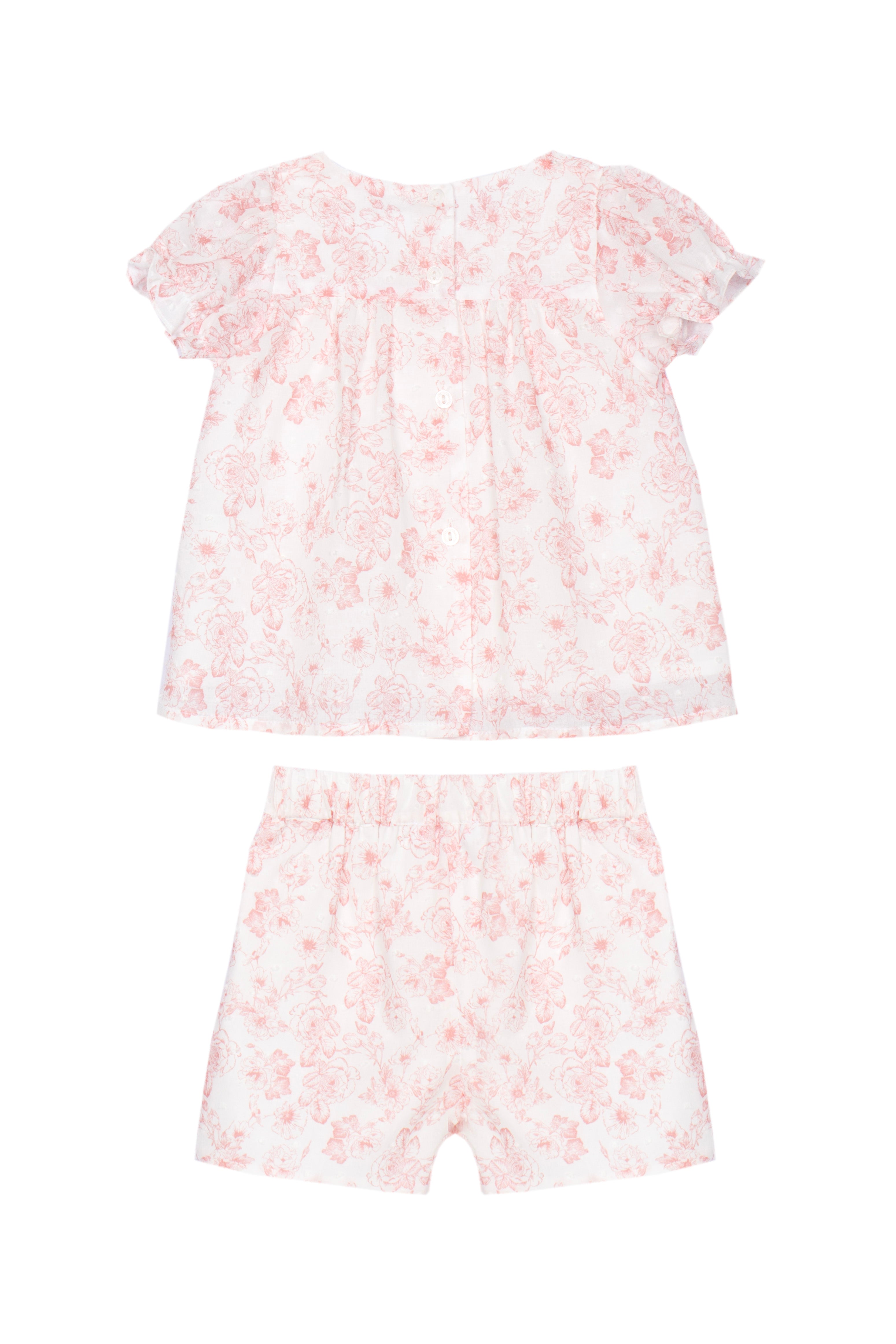 Girl Floral Pink Short Set