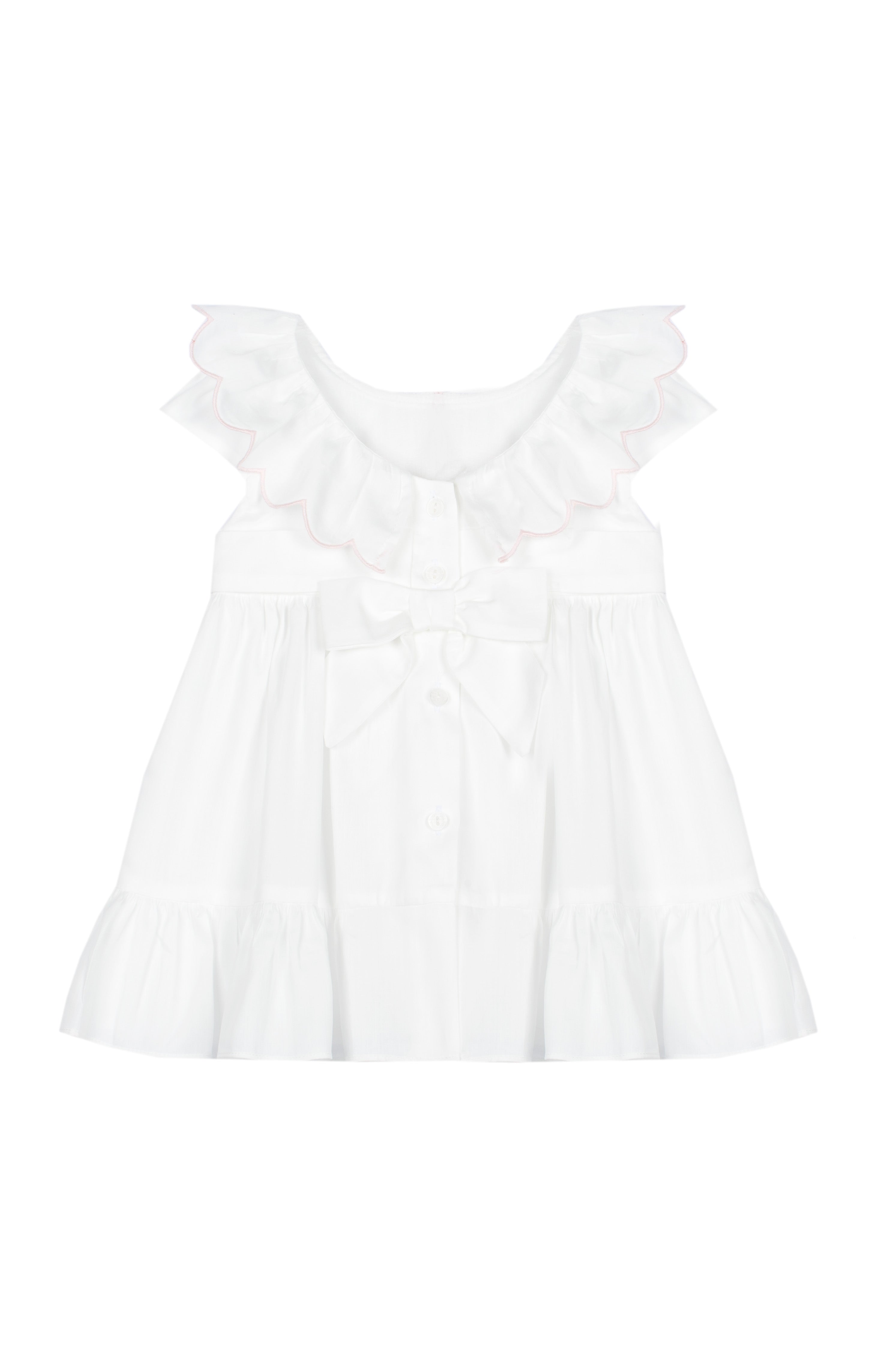 ECRU White Dress with Embroider