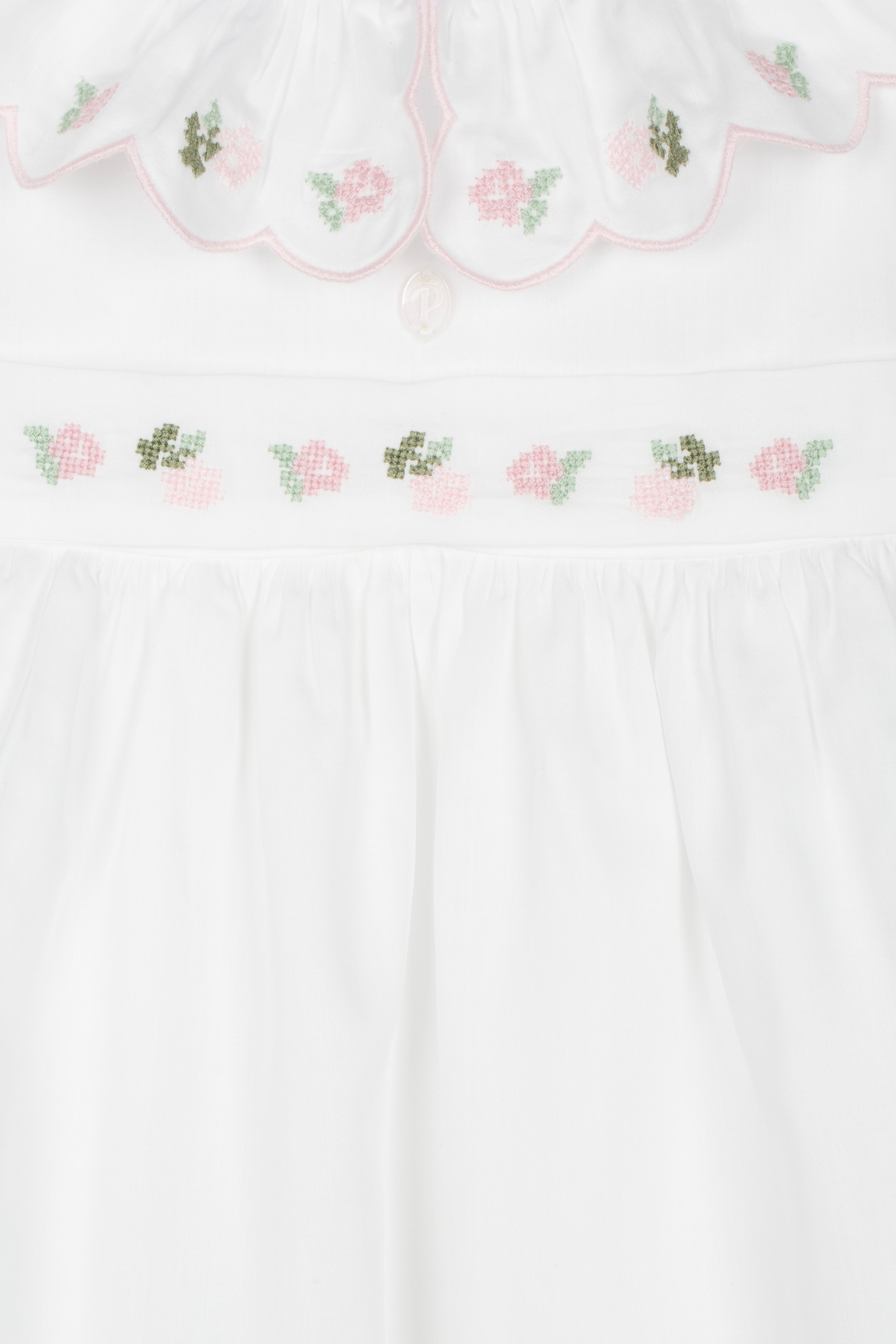 ECRU White Dress with Embroider