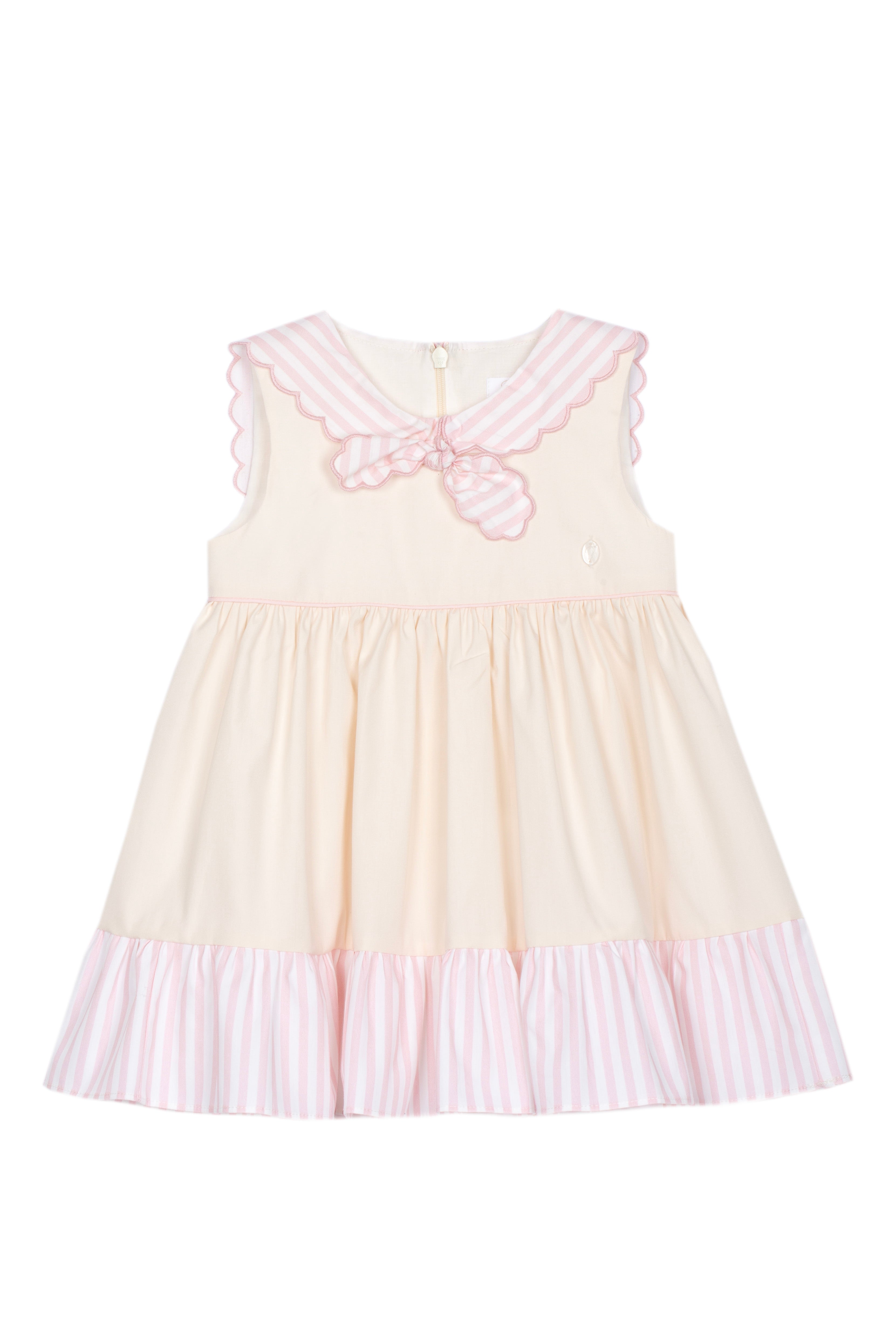 Frontal Marine Dress in Pink and White