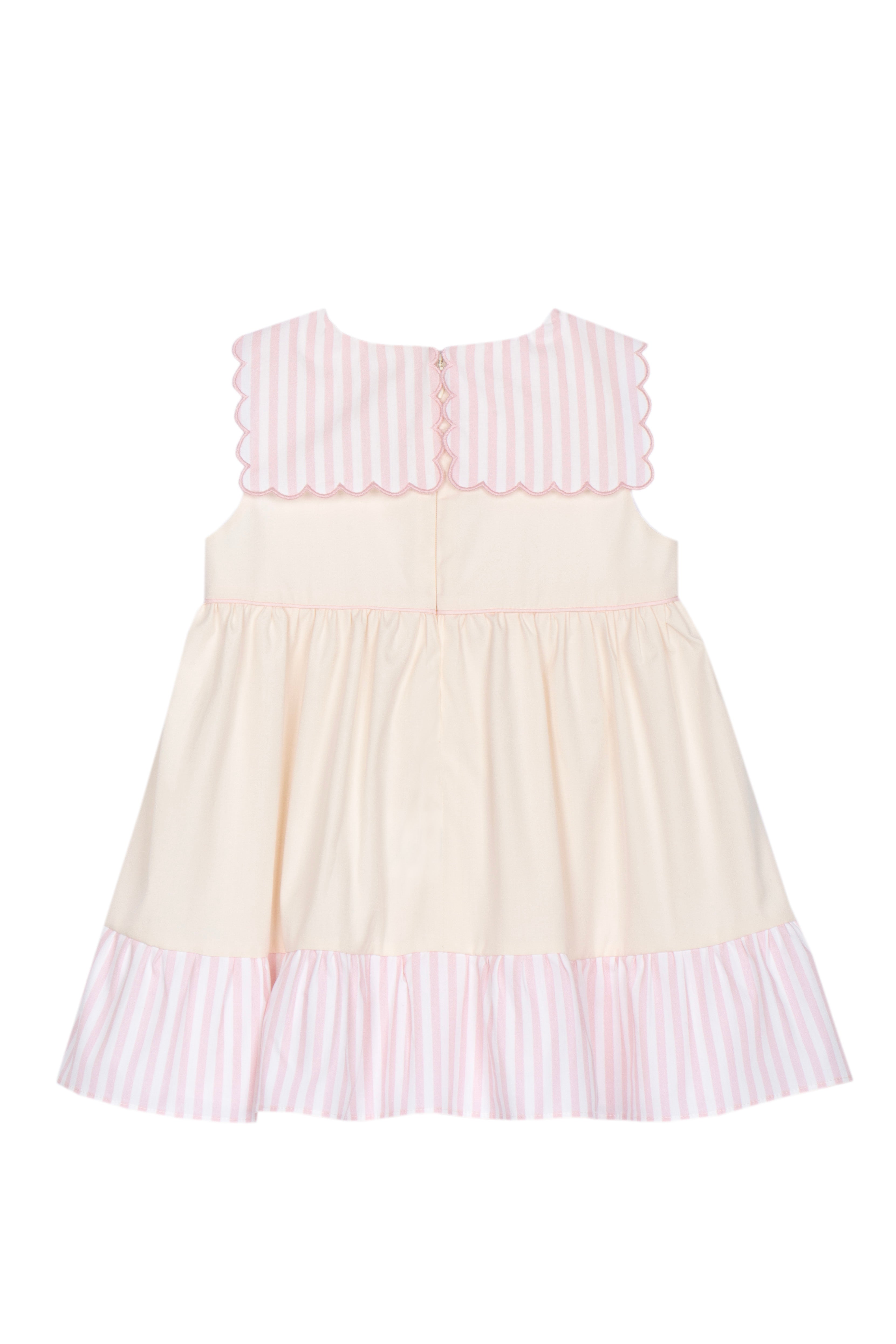 Frontal Marine Dress in Pink and White