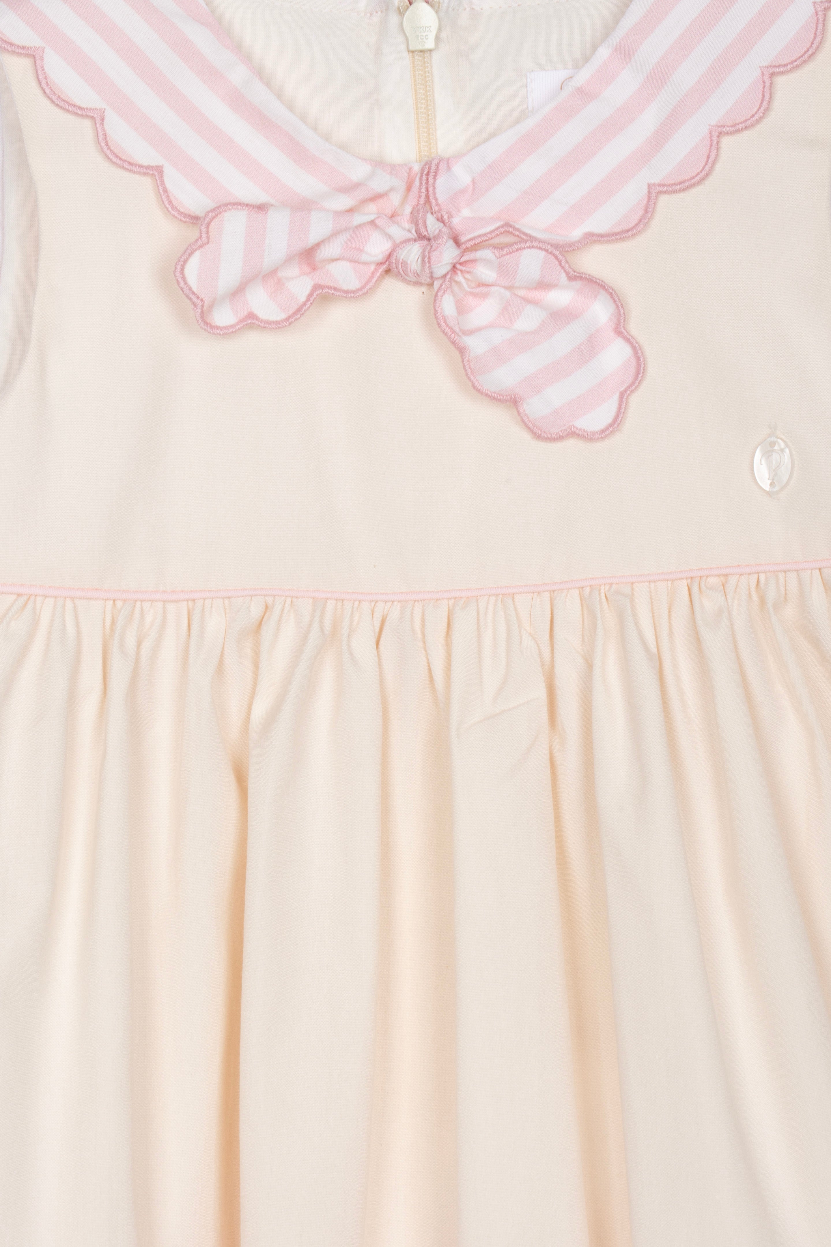 Frontal Marine Dress in Pink and White