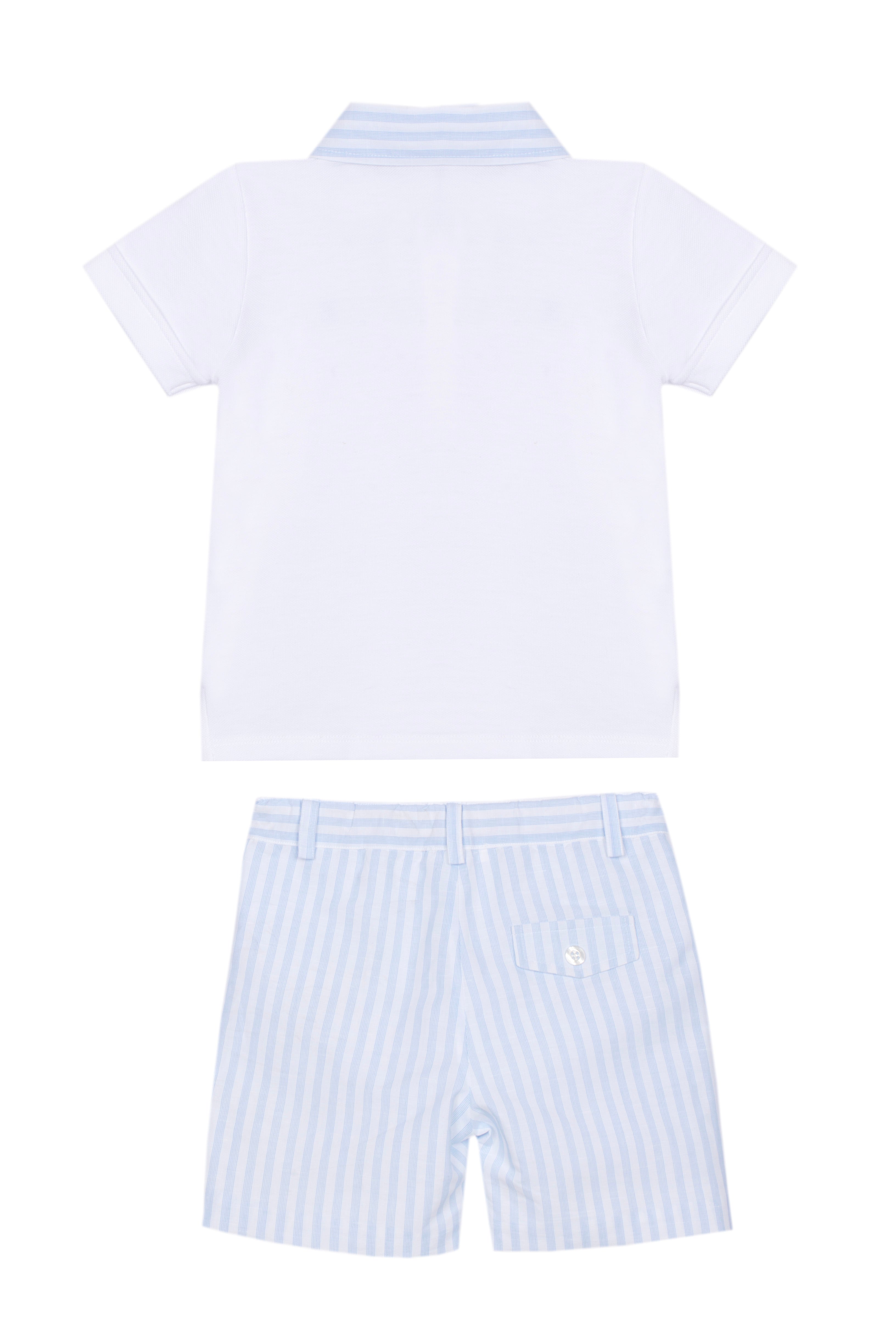 Boy Short Blue Set with Pique Polo