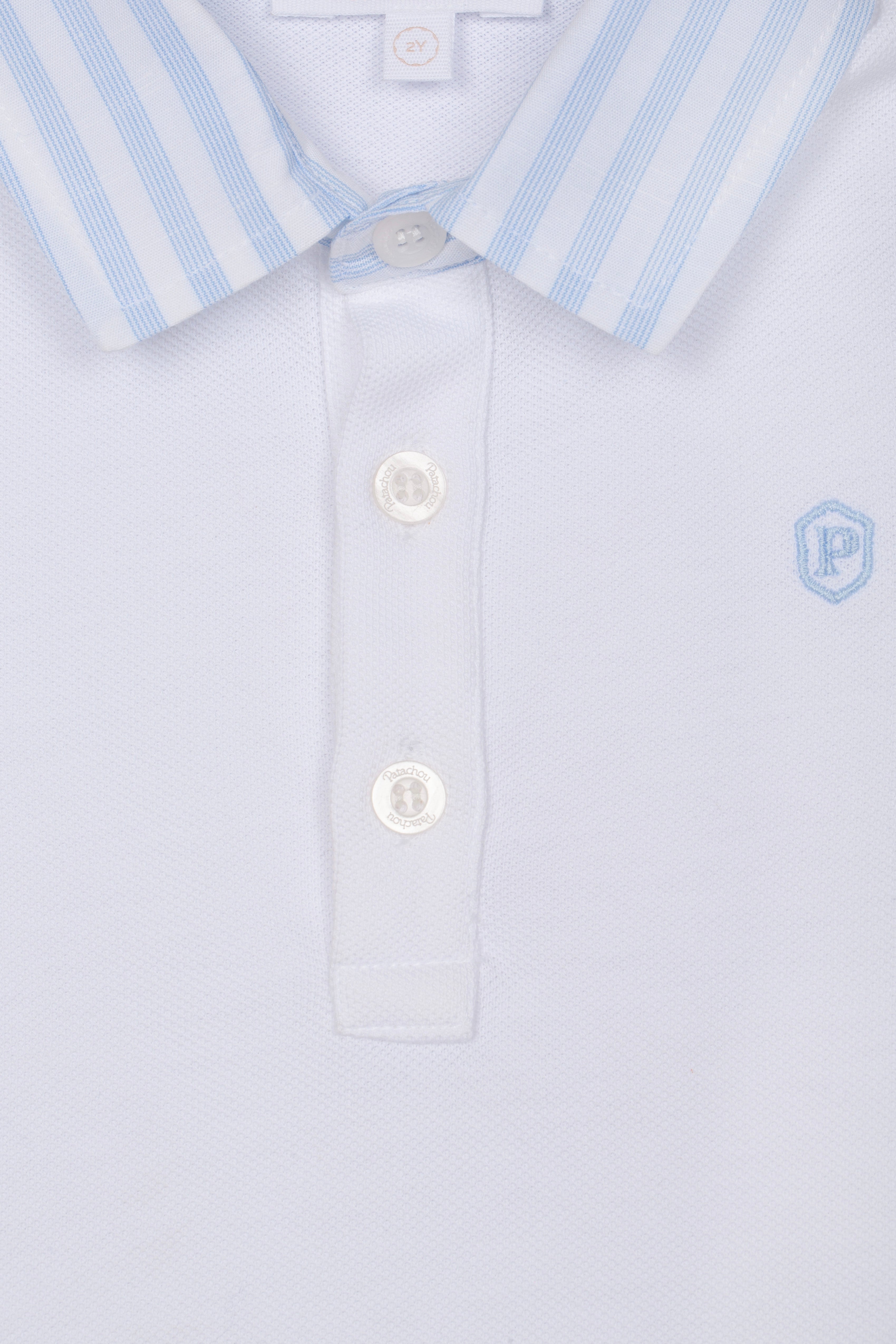 Boy Short Blue Set with Pique Polo