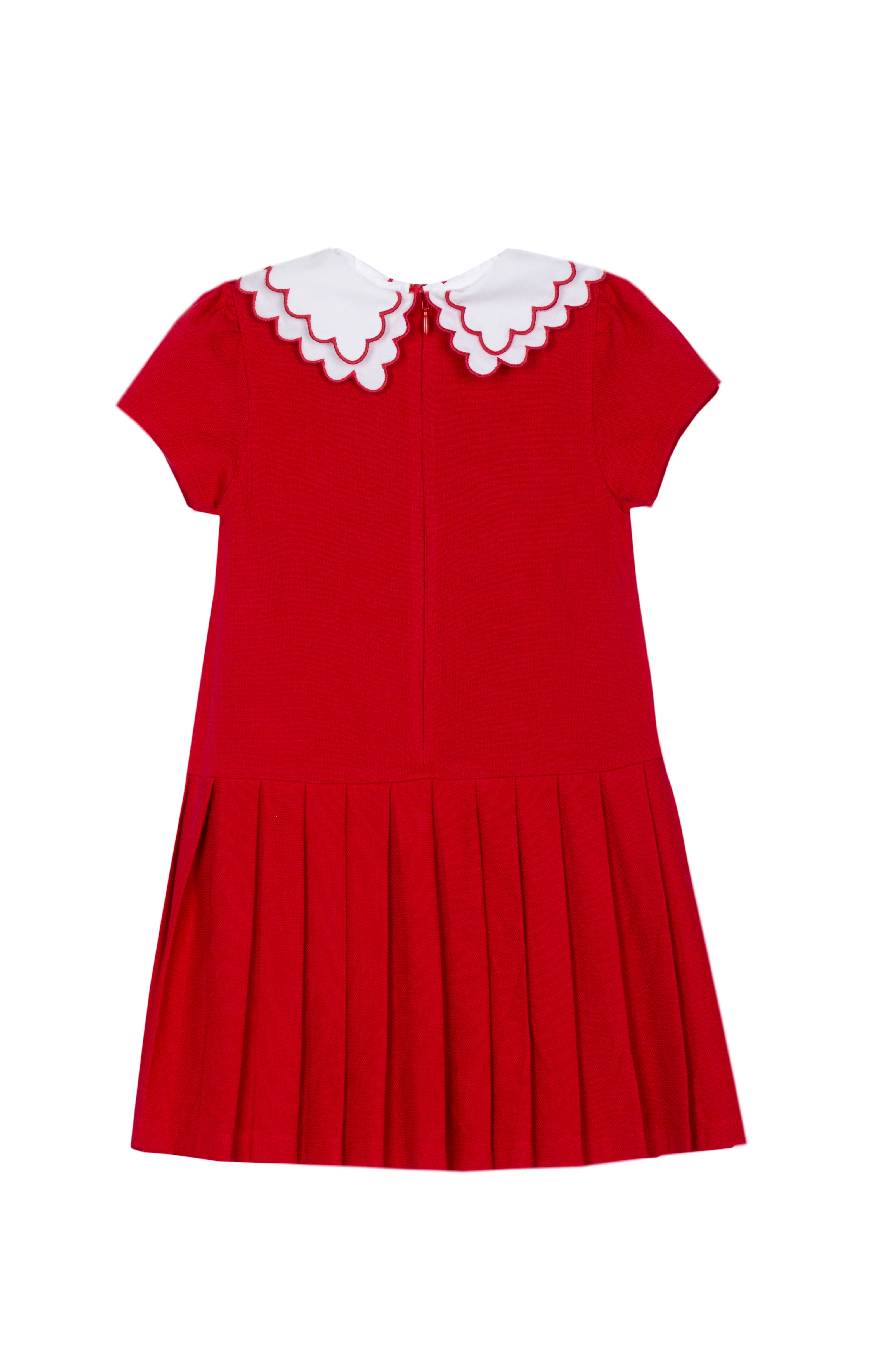 Girl Red Pique Dress