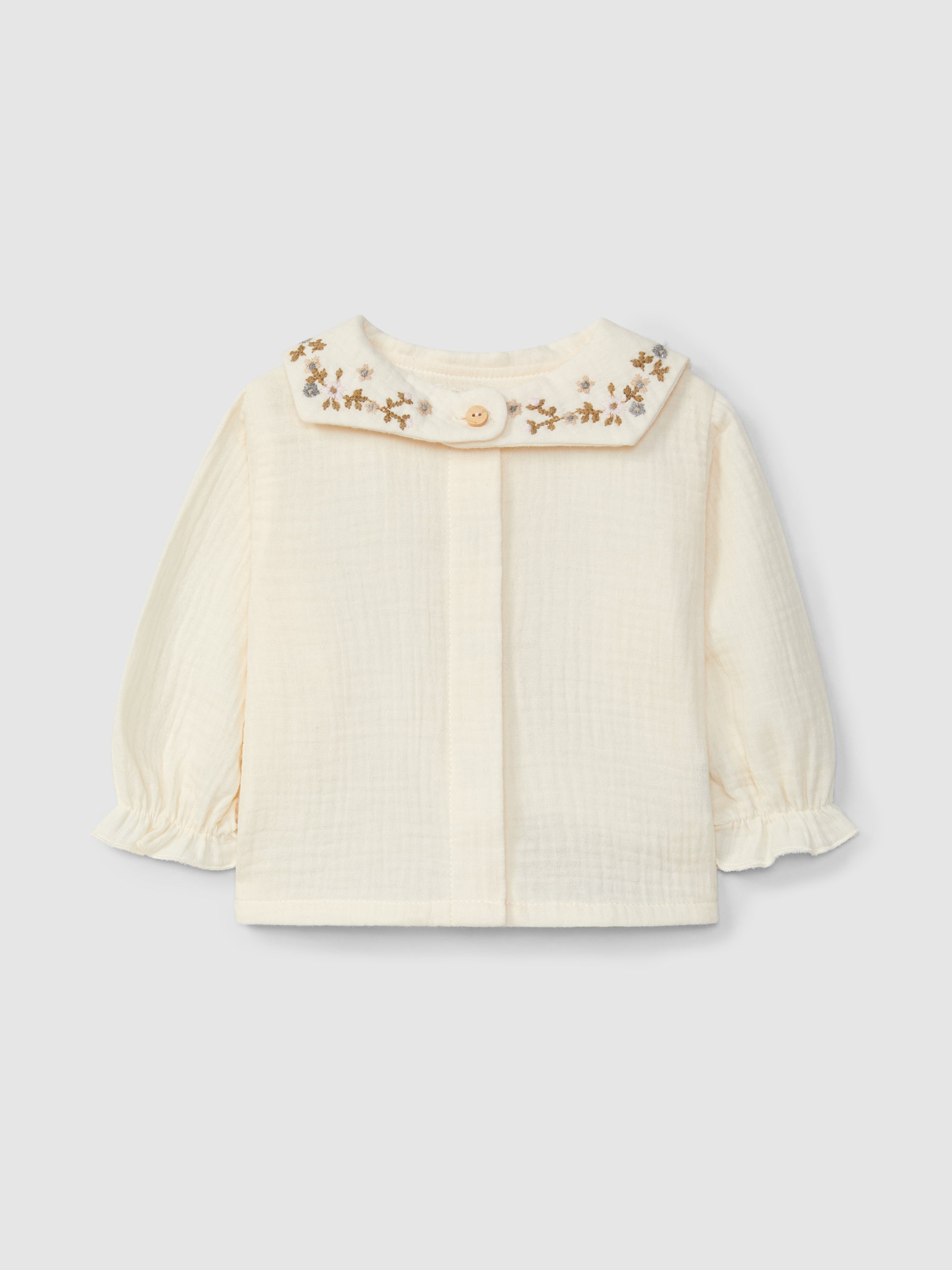BlusaC /Cuello Bordado +Pantallones Cortos Bebe Rosa