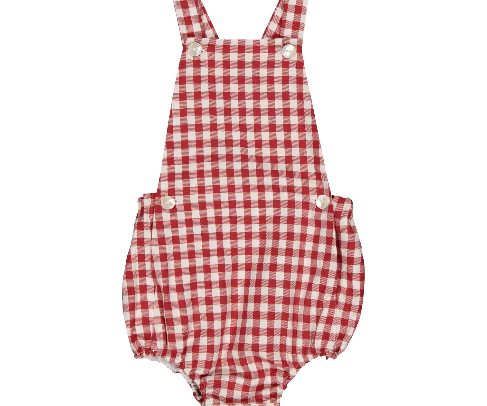 Billy Boy Red Mushroom Gingham Romper