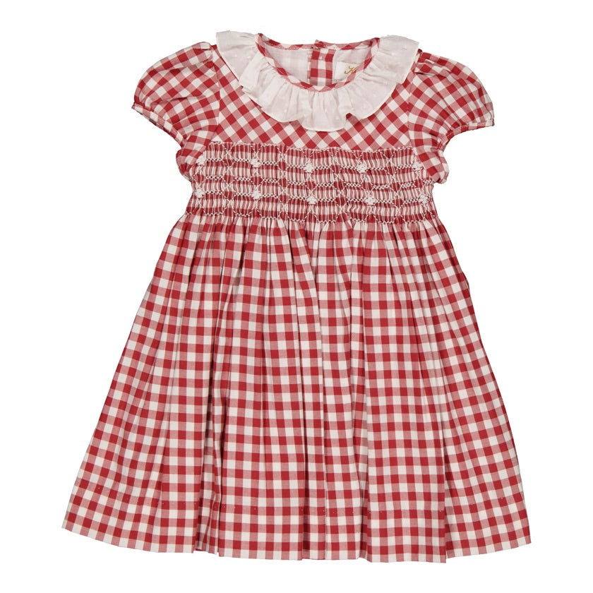 Daria dress in Large red gingham twill