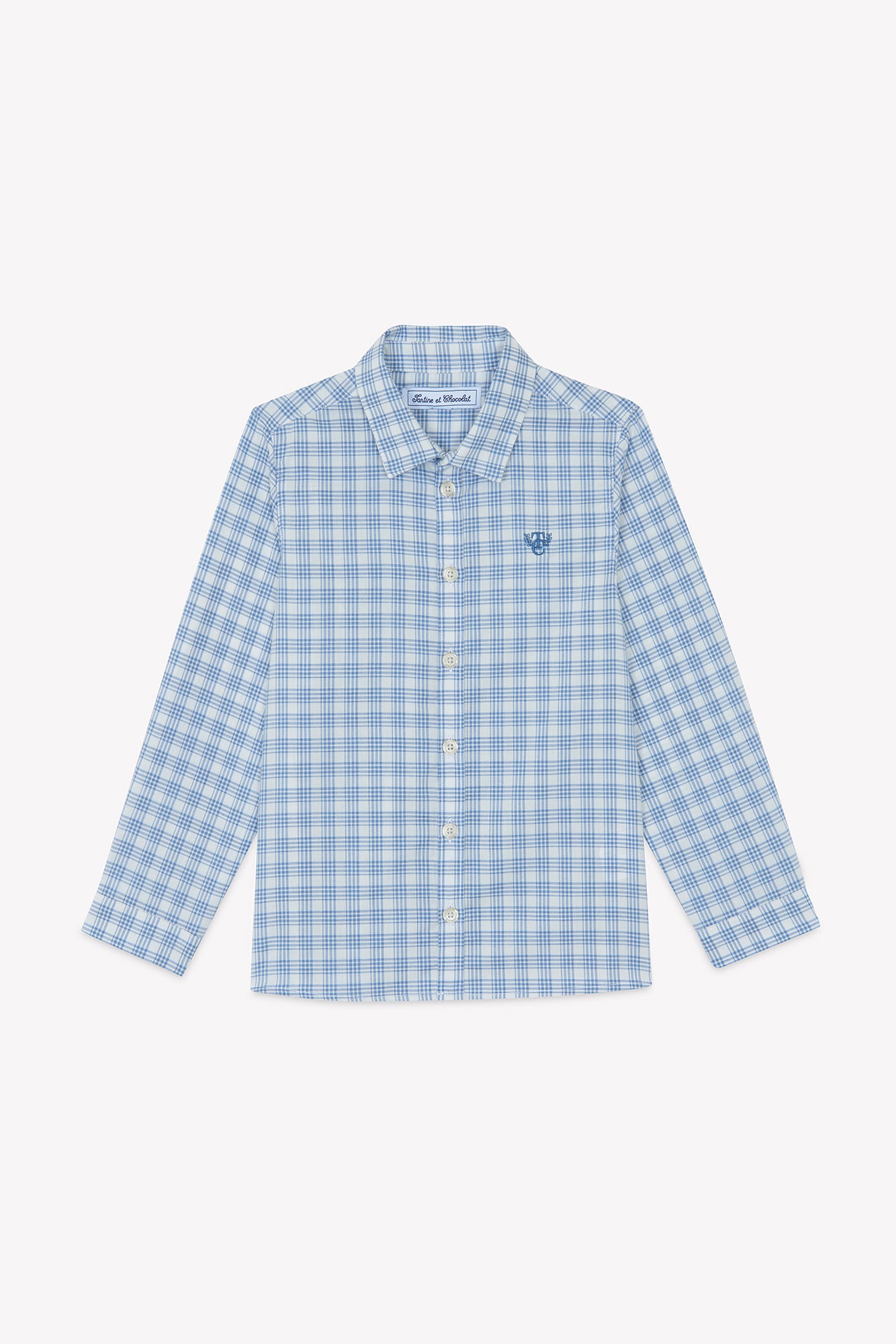Junior Garçon Chemise Bleu Grisé