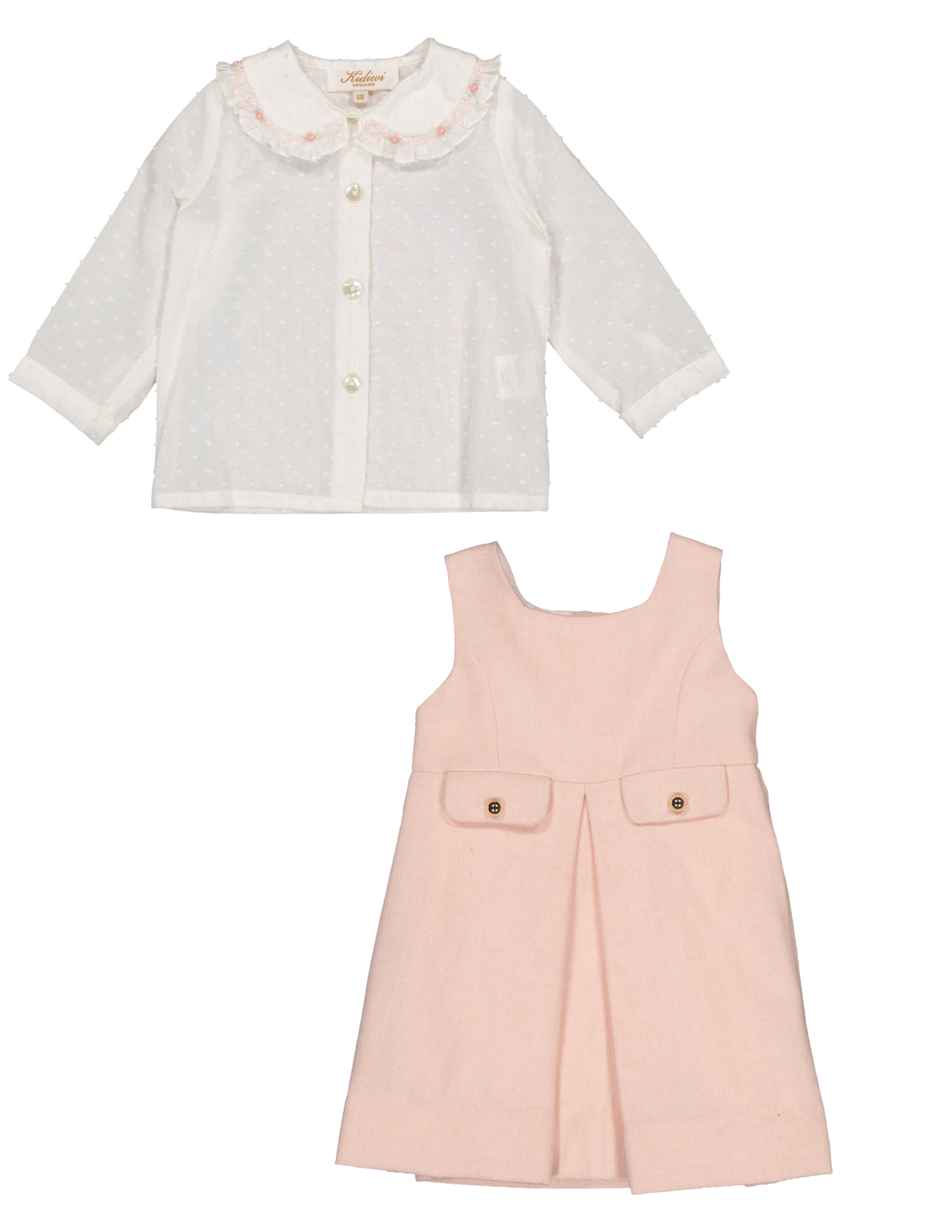 Lorena Blouse and pinafore in Pink