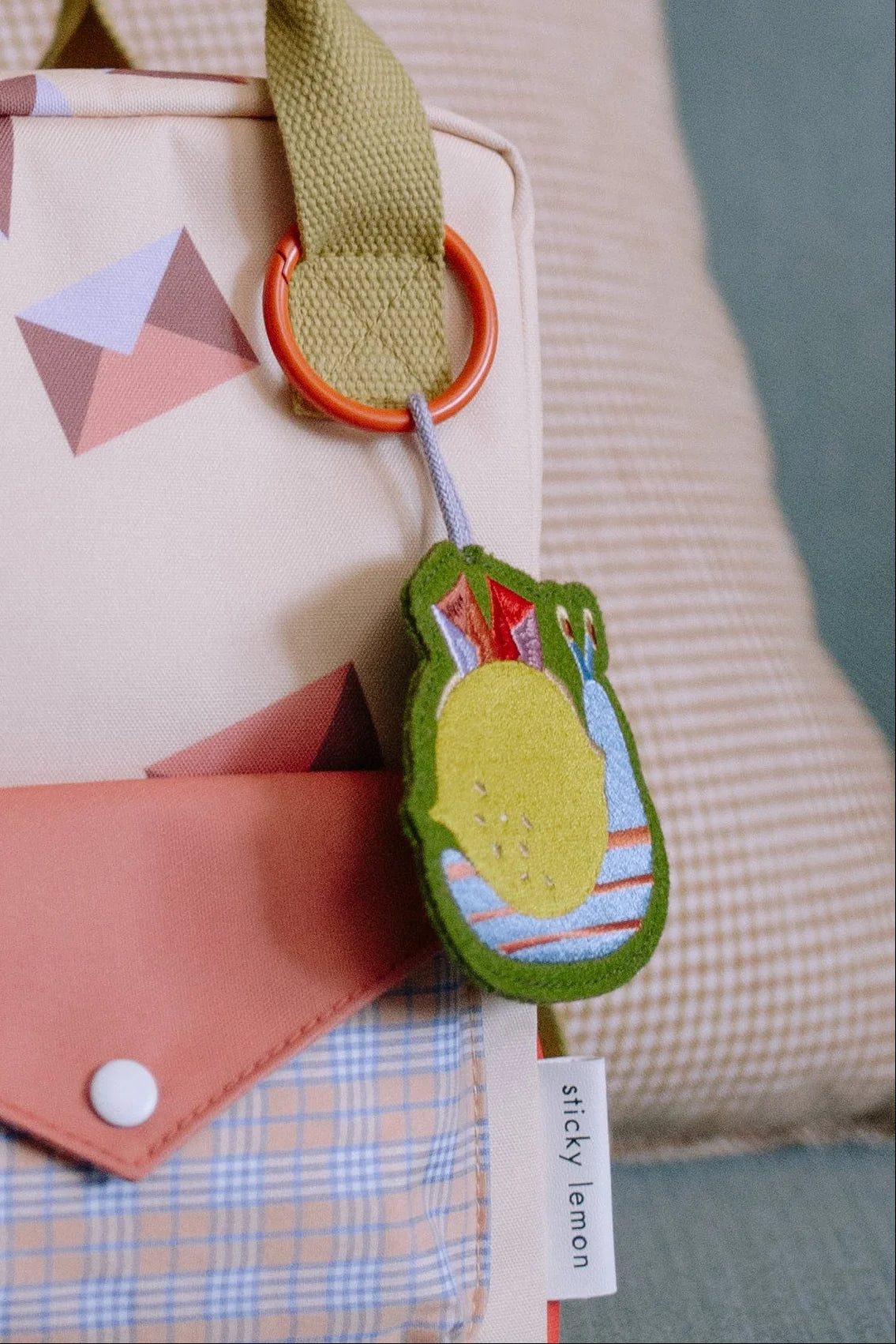 Embroidered keychain snail mail