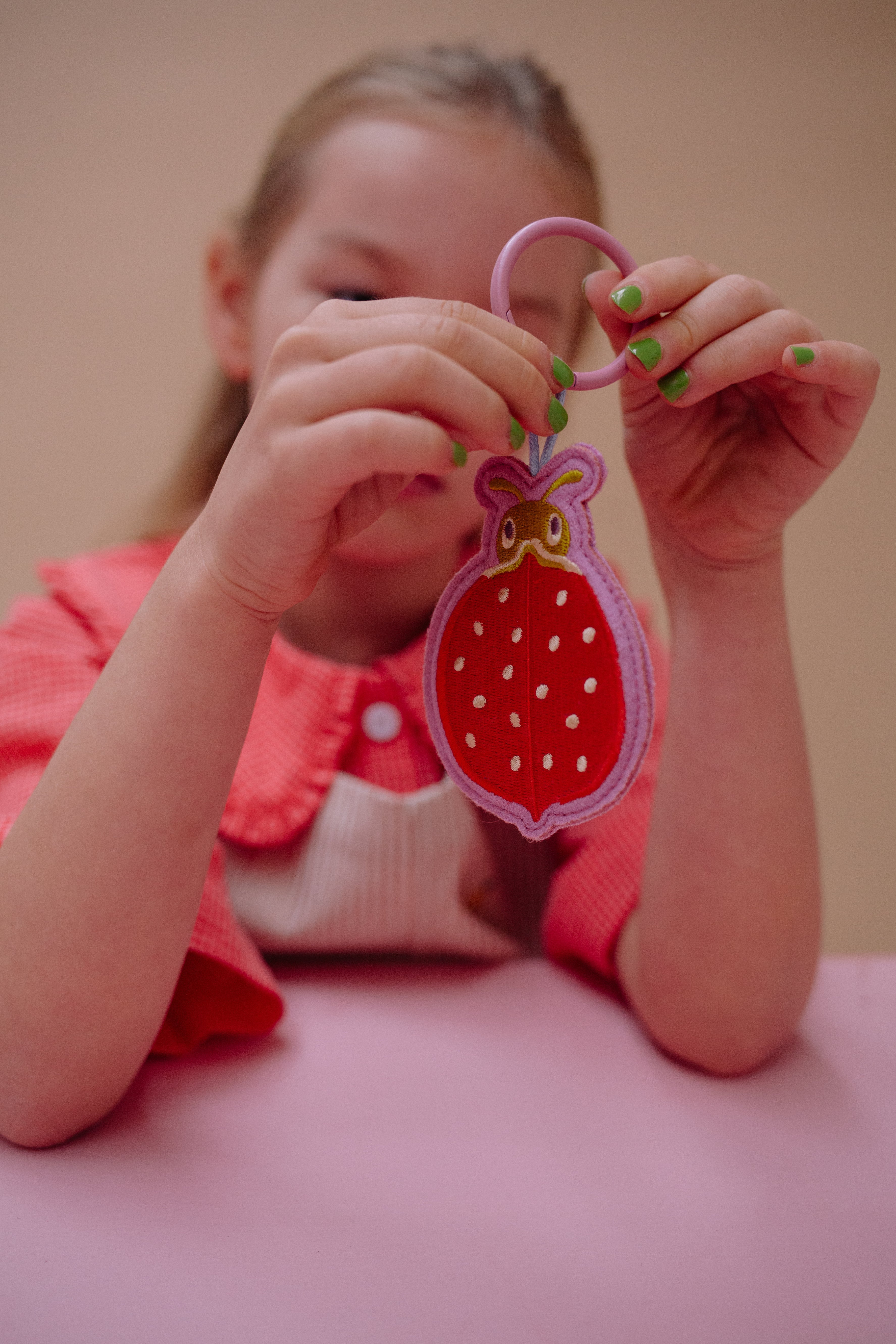 Embroidered keychain ladybird