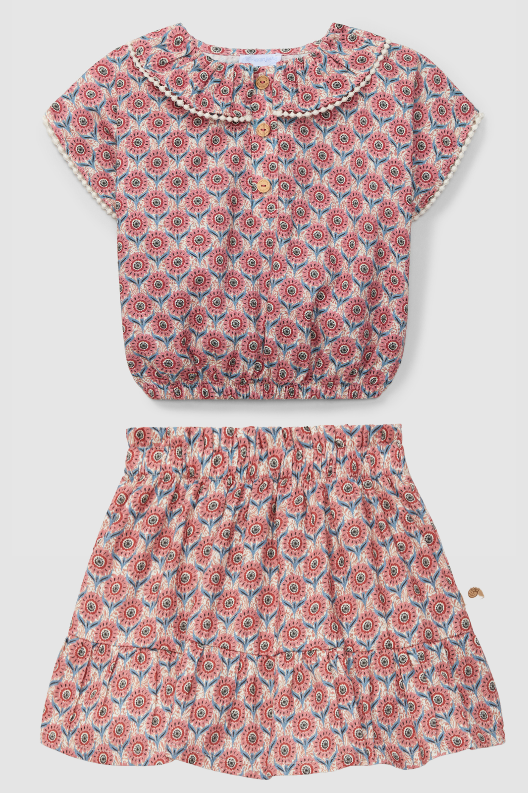 Conjunto Top y Falda Flores