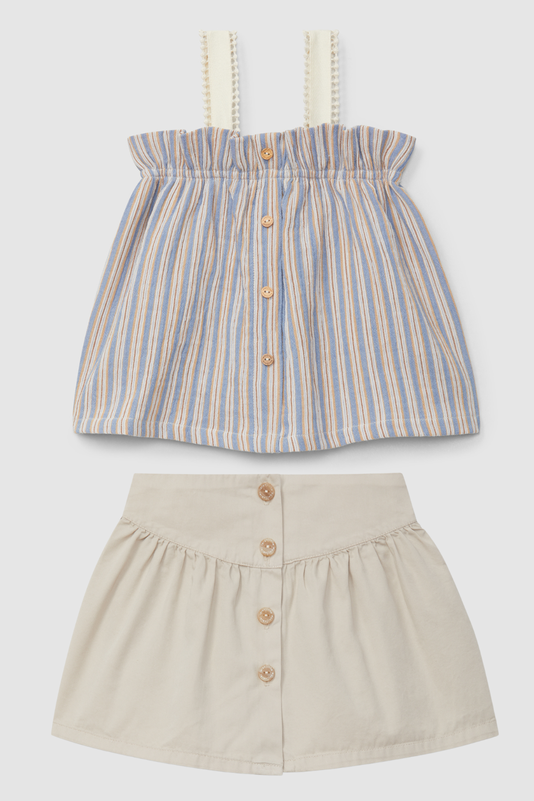 Conjunto Falda y top rayas multicolor