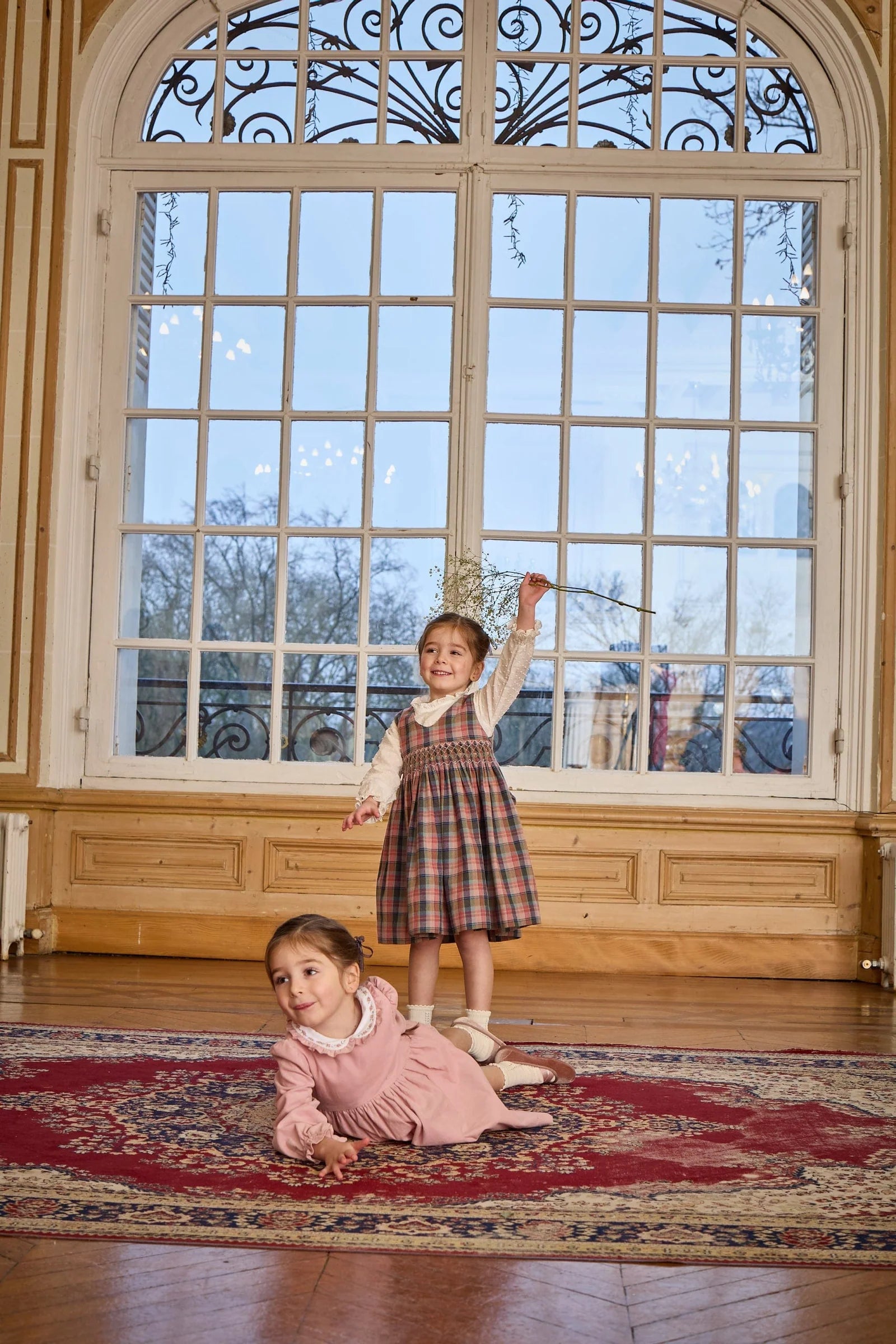 Carmelle, smocked pinafore Dress