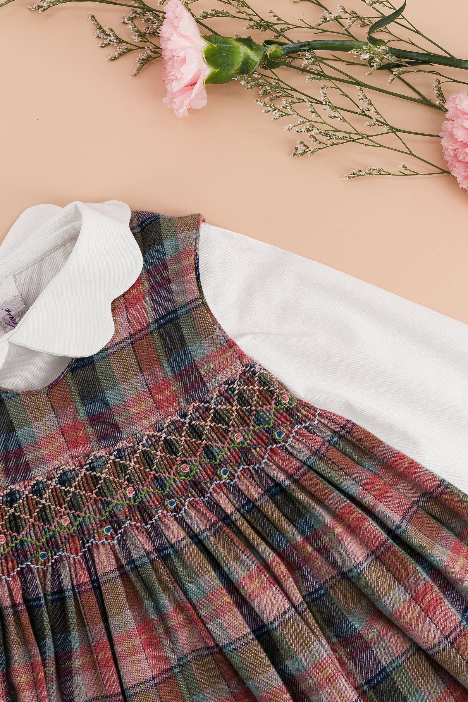 Carmelle, smocked pinafore Dress