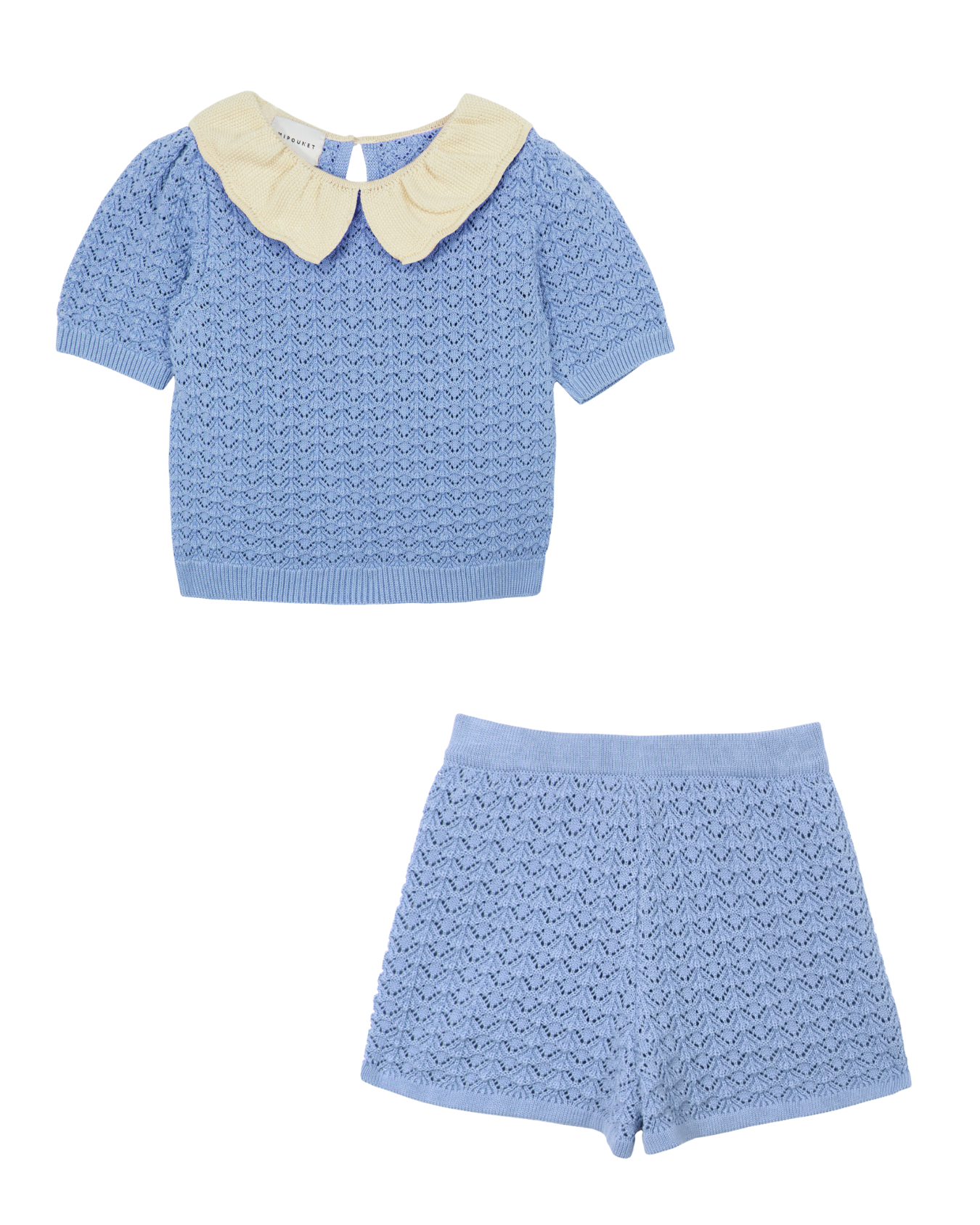 CERISE SHORT BLUE KNIT SET