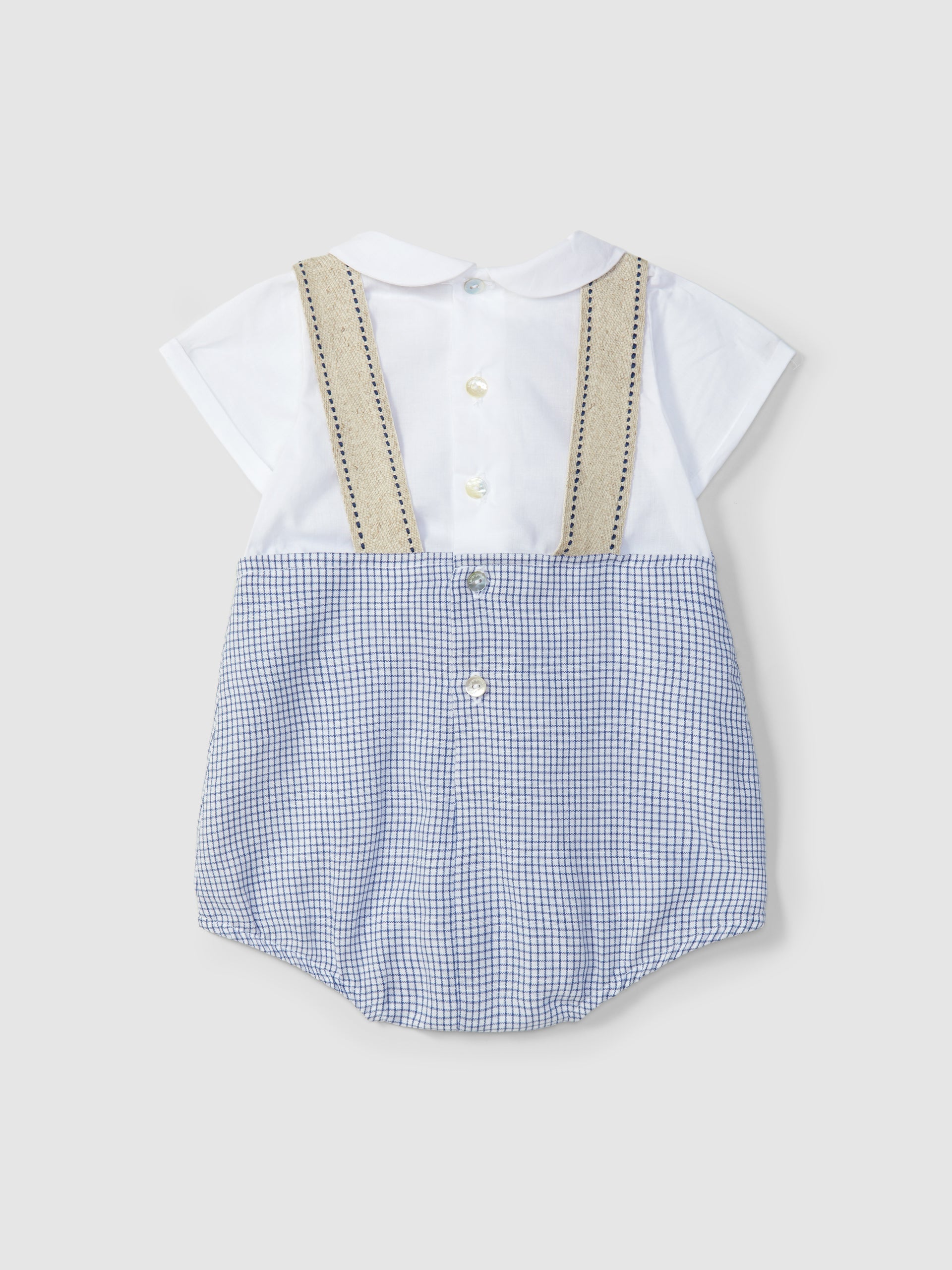 Two-in-one checkered romper