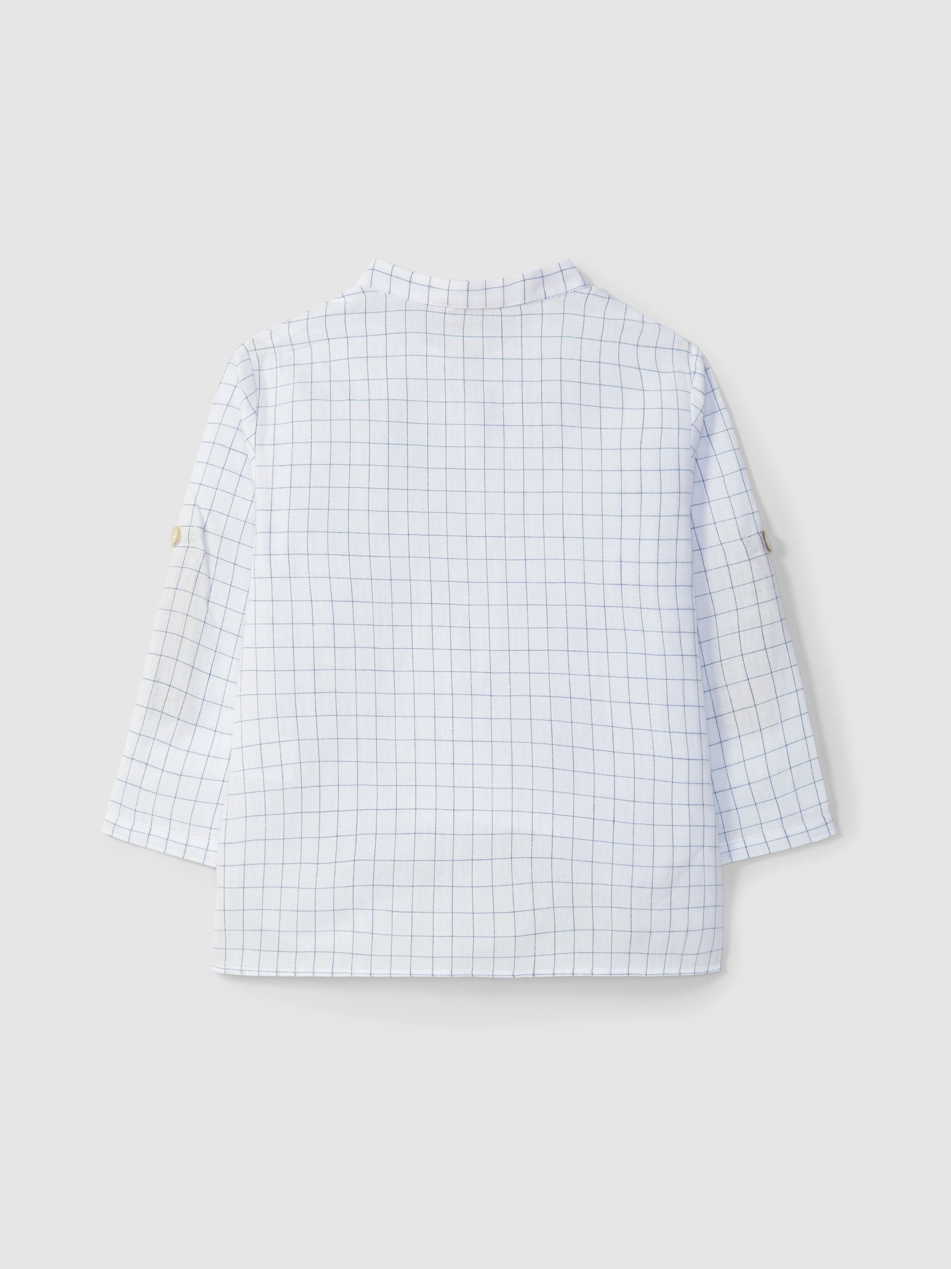 Chic Collection Linen Checkered Shirt and Navy Shorts