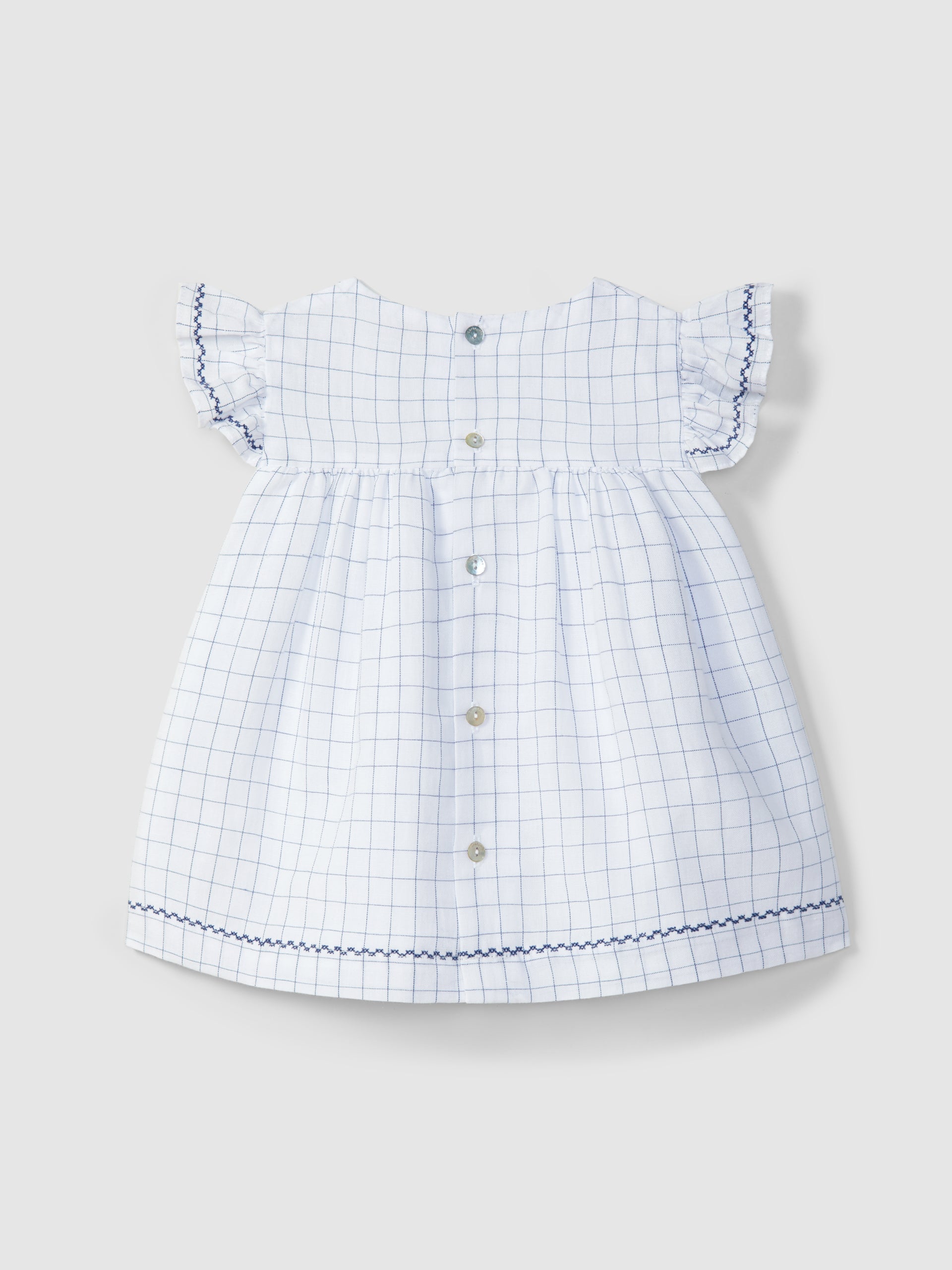 Checkered cross stitch embroidered dress