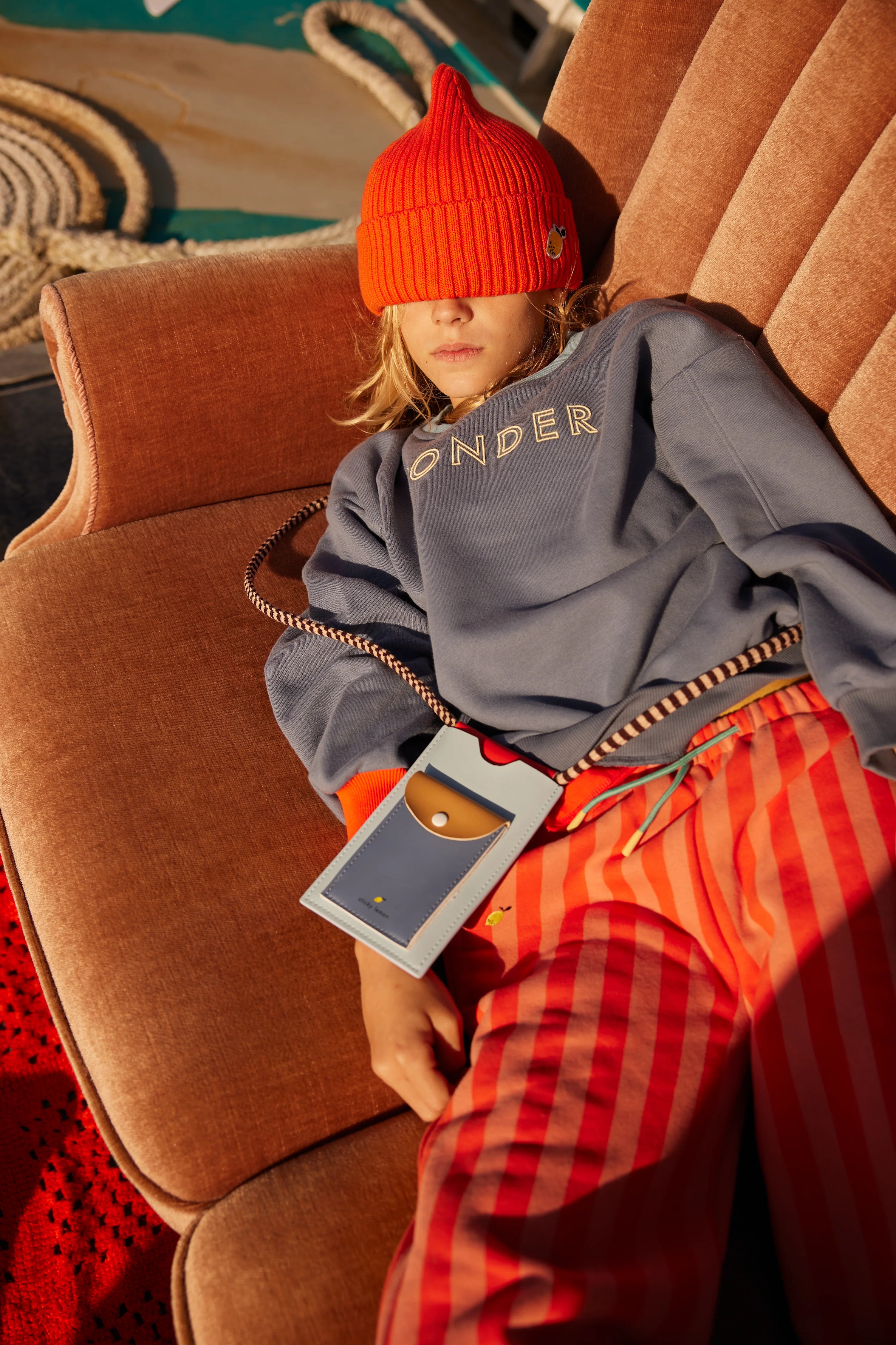 Phone pouch zissou blue + blue whale