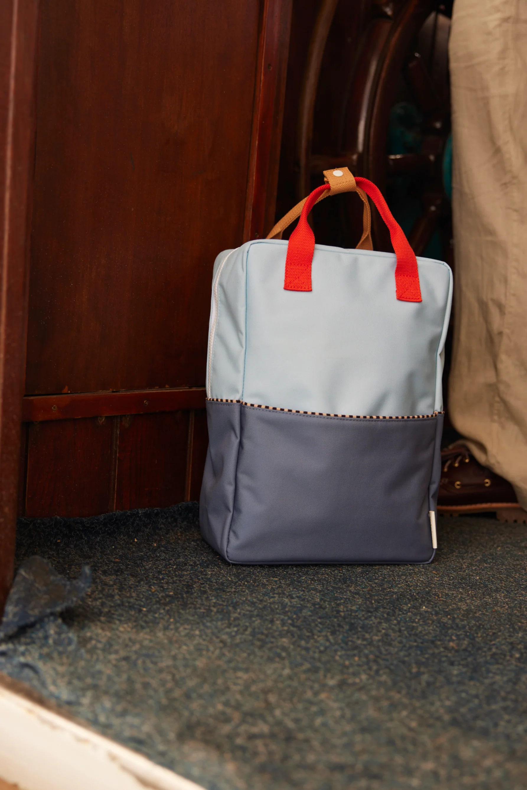 Backpack large colourblocking zissou blue + blue whale