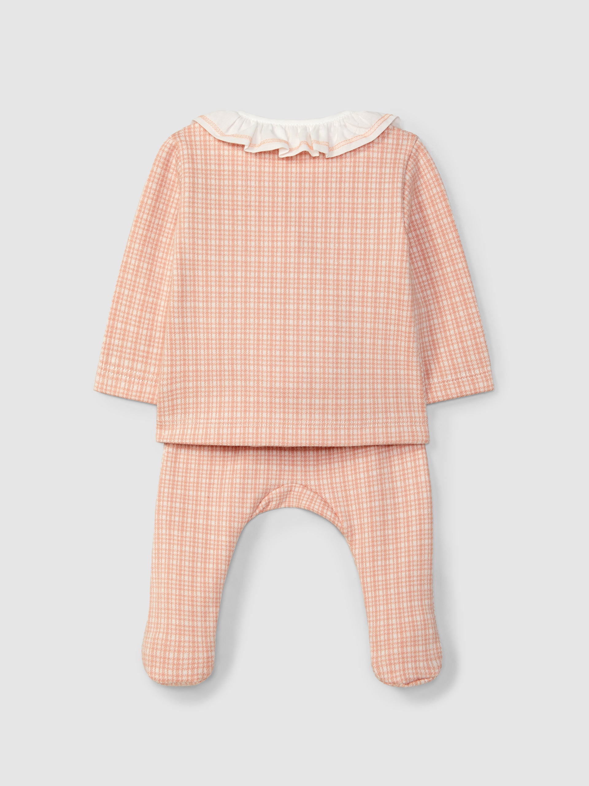Conjunto Rosa de dos piezas con cuello blanco